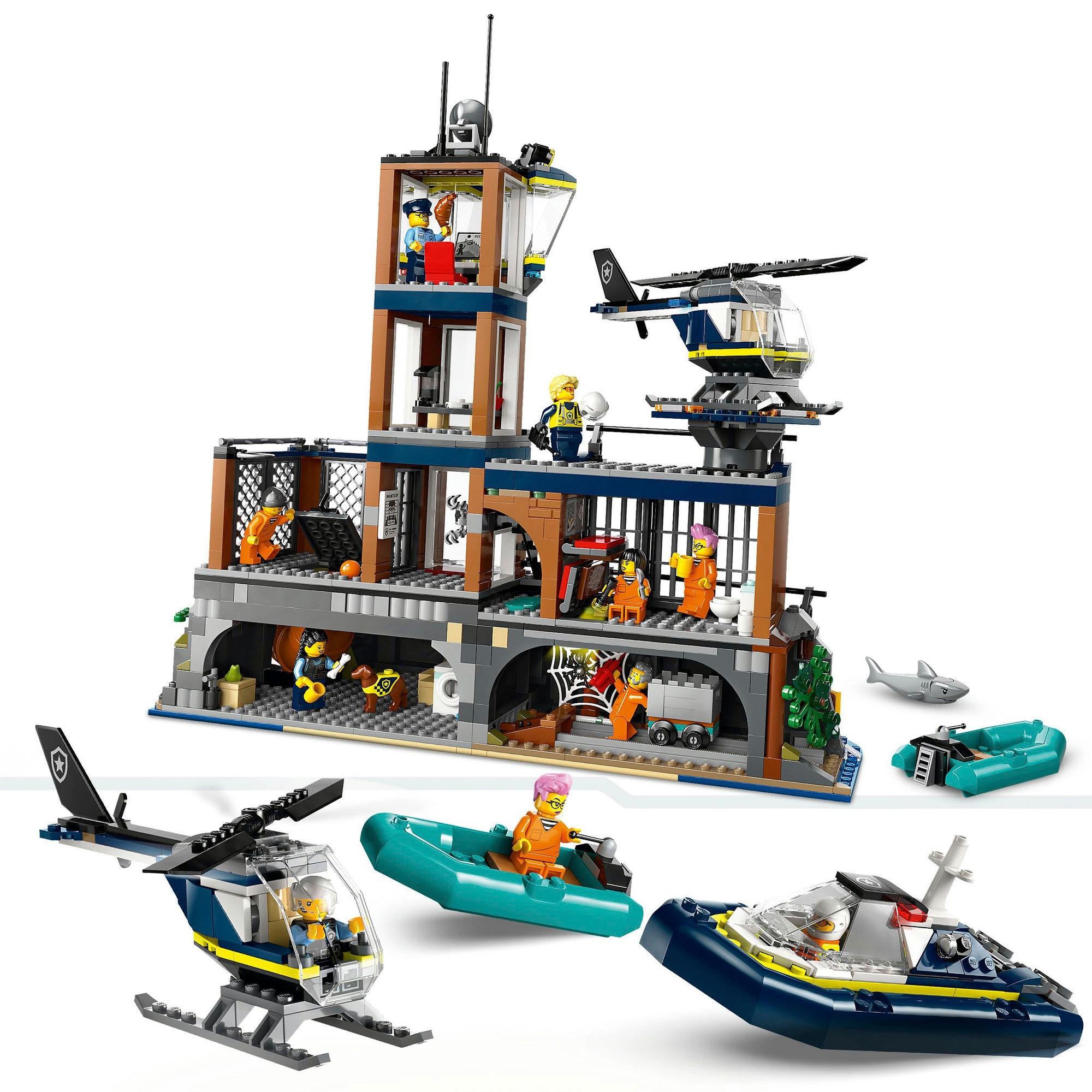 LEGO® Konstruktionsspielsteine »Polizeistation auf der Gefängnisinsel (60419), LEGO City«, (980 St.), Made in Europe