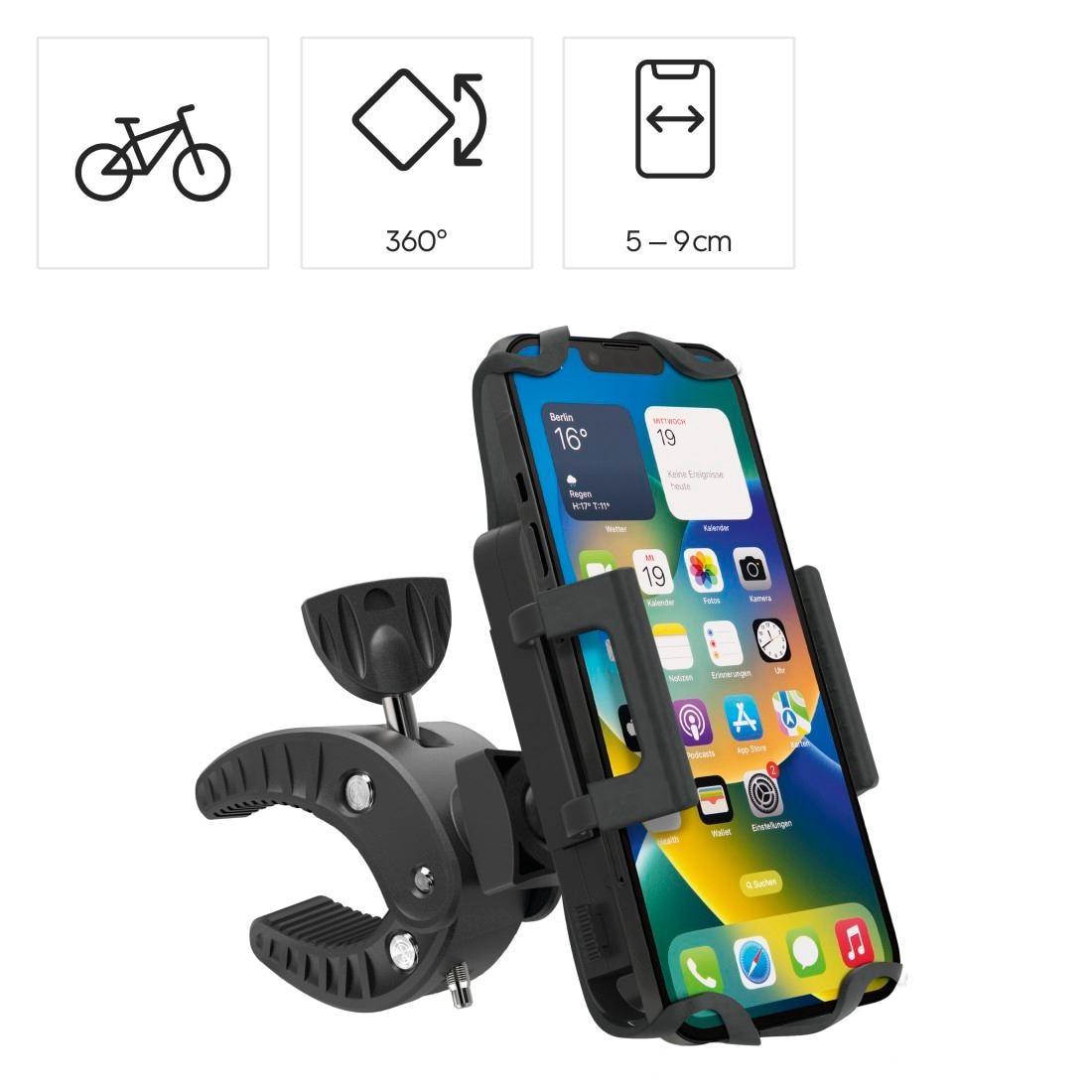 Hama Smartphone-Halterung »Fahrrad-Handyhalterung Strong 360 Grad drehbar univers. f. Smartphones«