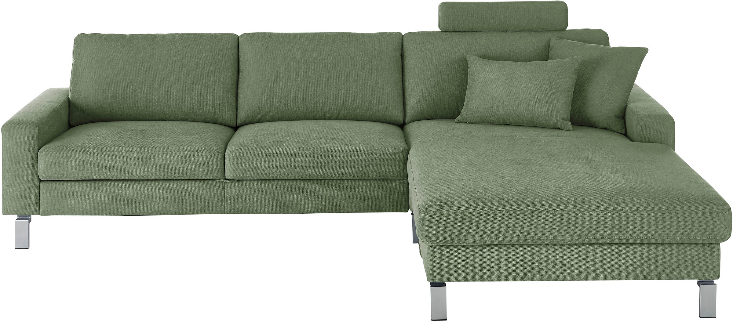 3C Candy Ecksofa »Lecce, wahlweise PUR-Schaumstoff oder Tonnentaschenfederkern«, Bett im 2,5-Sitzer, teilmotorische Schlaffunktion im Longchair, L-Form