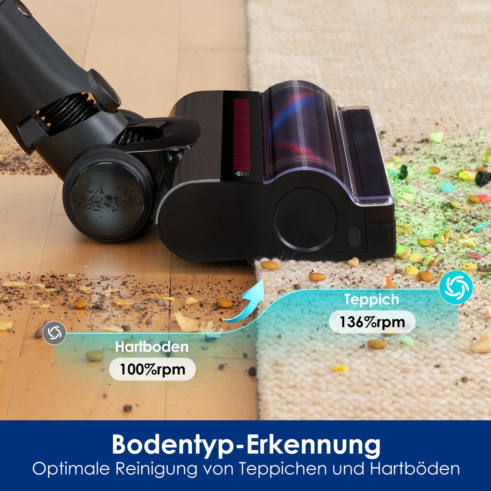 Tineco Akku-Stielstaubsauger »Tineco PURE ONE A90S, Anti-Allergiker Filtersystem, Saugrohr knickbar« ZeroTangle Anti-Haar-Verwicklungsbürste, 3DSense Master-Bürste