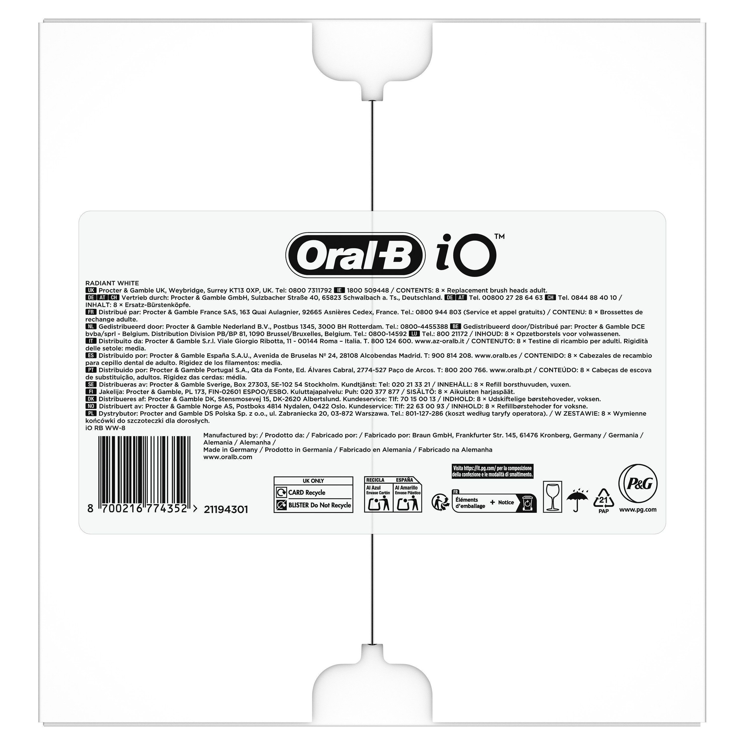 Oral-B Aufsteckbürsten »Oral-B iO Strahlendes Weiss«, fortschrittliche Plaque-Entfernung, Poliereinsätze zur Zahnaufhellung