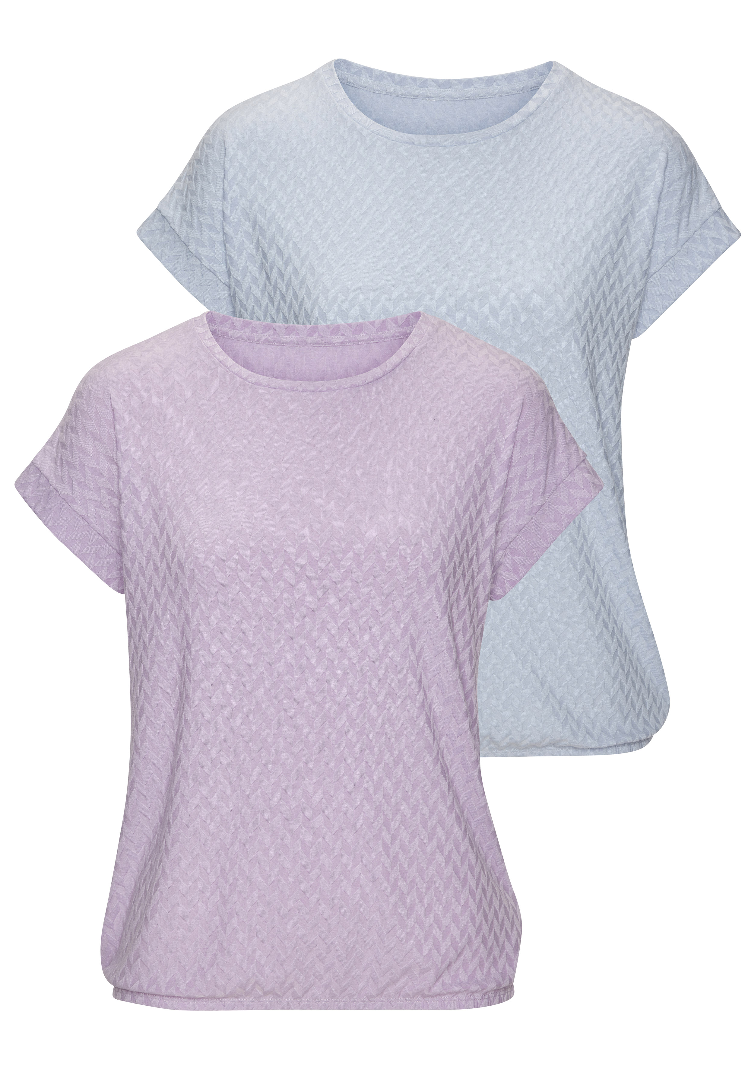Vivance Kurzarmshirt "mit modischem Jacquard-Muster" Packung, Sommerliches T-Shirt mit schönem Jacquardmuster