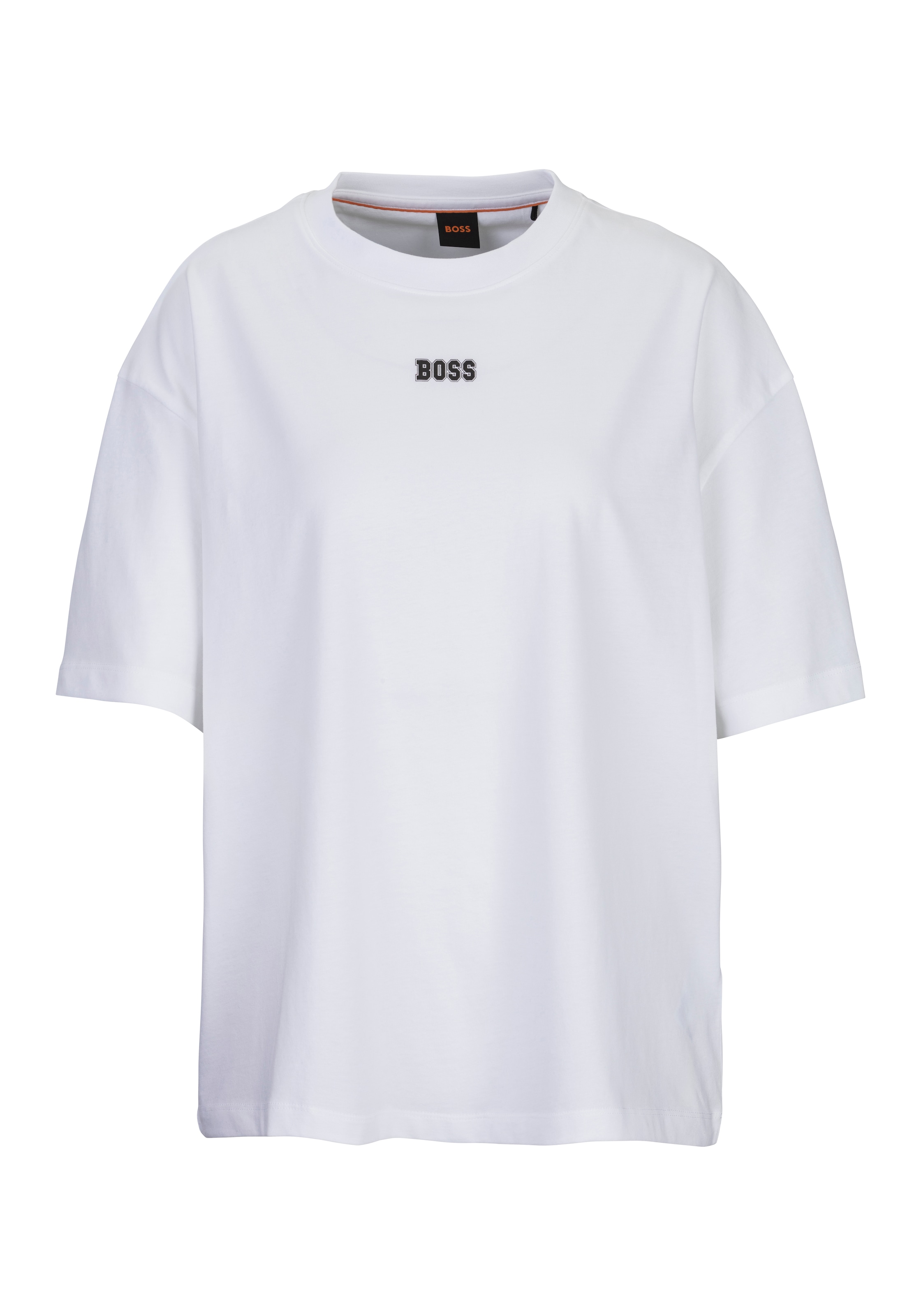 T-Shirt »C_Eboyfriend Premium Damenmode«, mit großem BOSS Logodruck