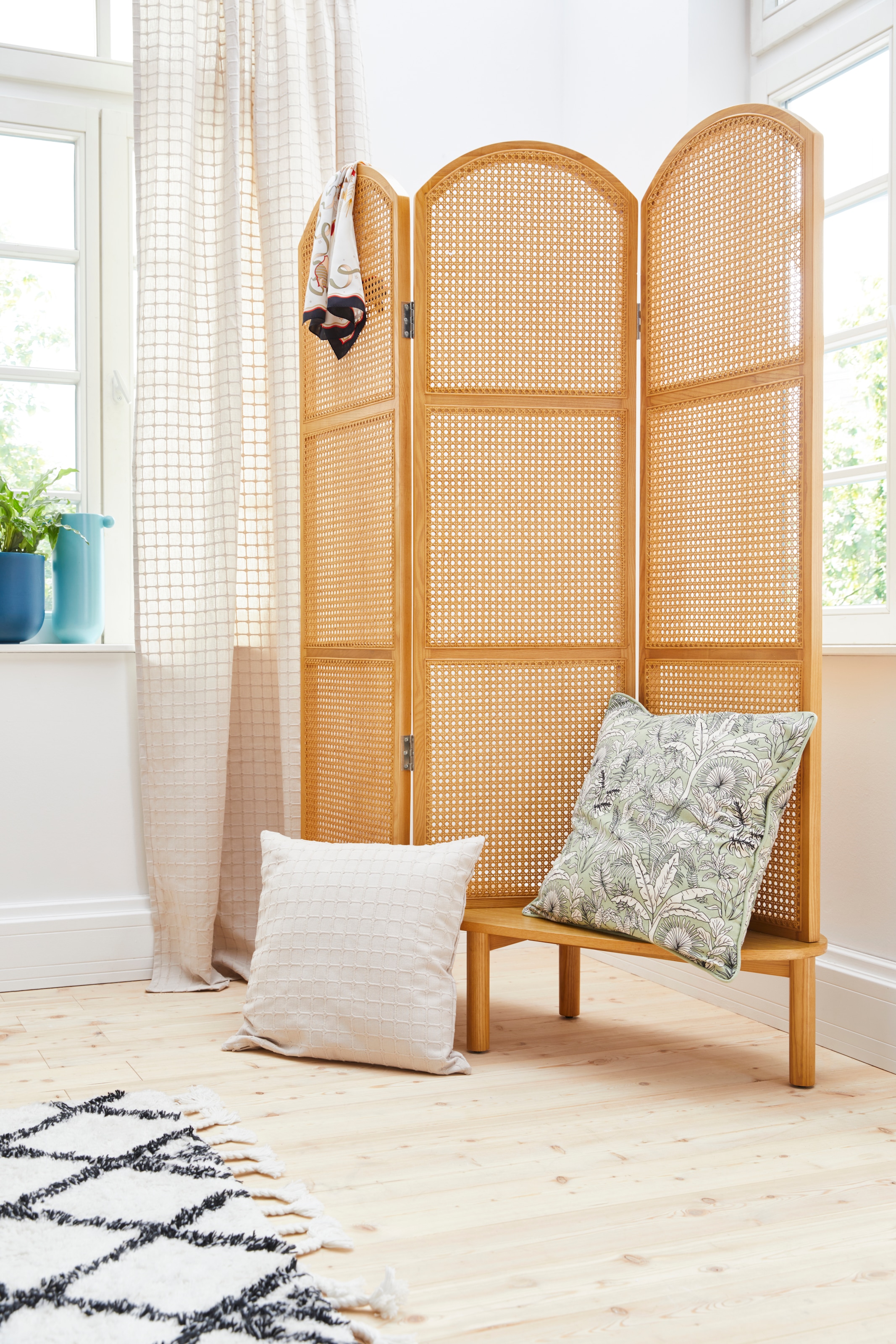 COUCH♥ Paravent »Abgeschirmt«, Rattan Einsatz, Breite 121 cm kaufen