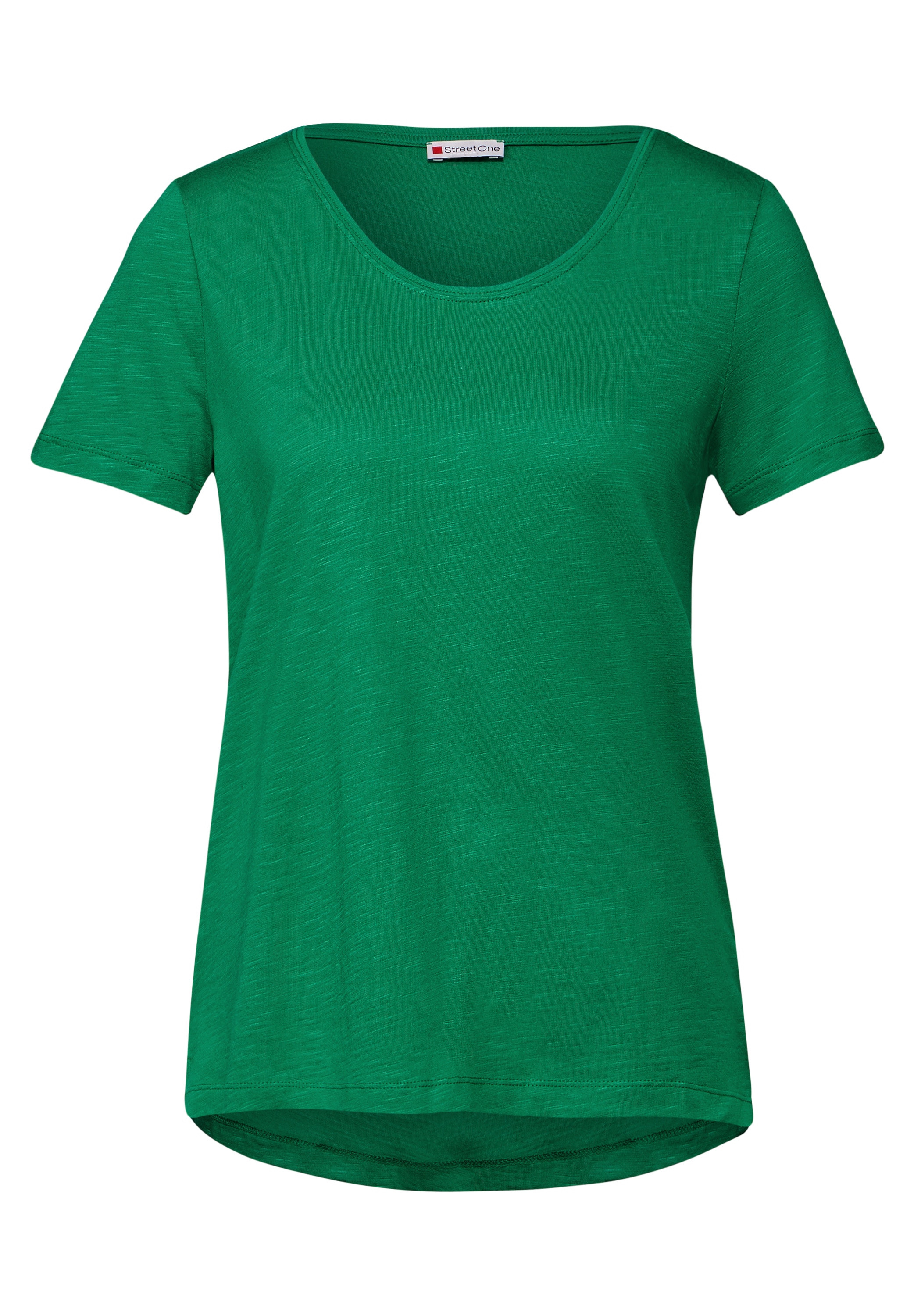 STREET ONE V-Shirt, mit abgerundetem V-Ausschnitt