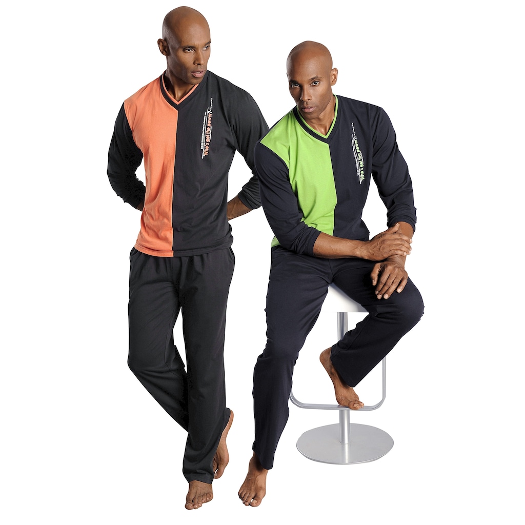 le jogger® Pyjama, (Packung, 4 tlg., 2 Stück), in langer Form