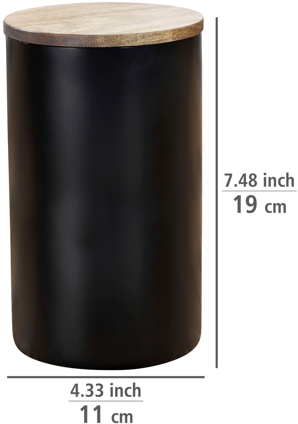 WENKO Vorratsdose »Modell Mio«, (1 tlg.), Frischhaltedose für Lebensmittel, luftdichter Deckel aus Akazienholz