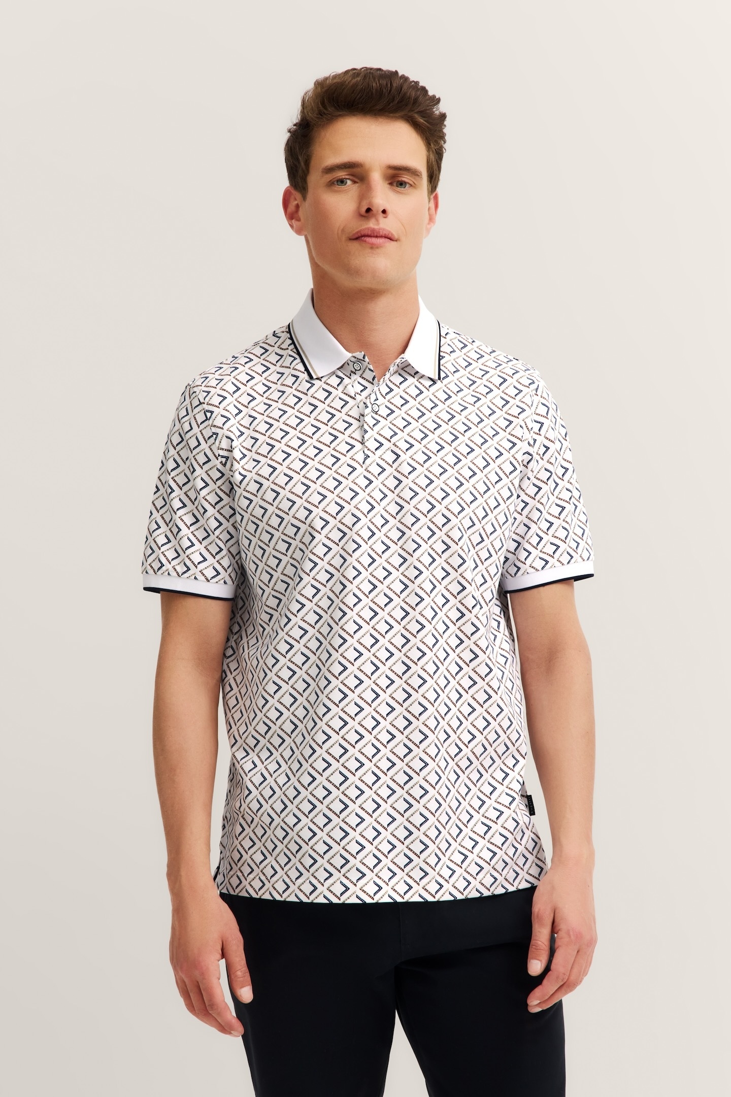 bugatti Poloshirt "Modern Fit", mit Rauten-Muster günstig online kaufen