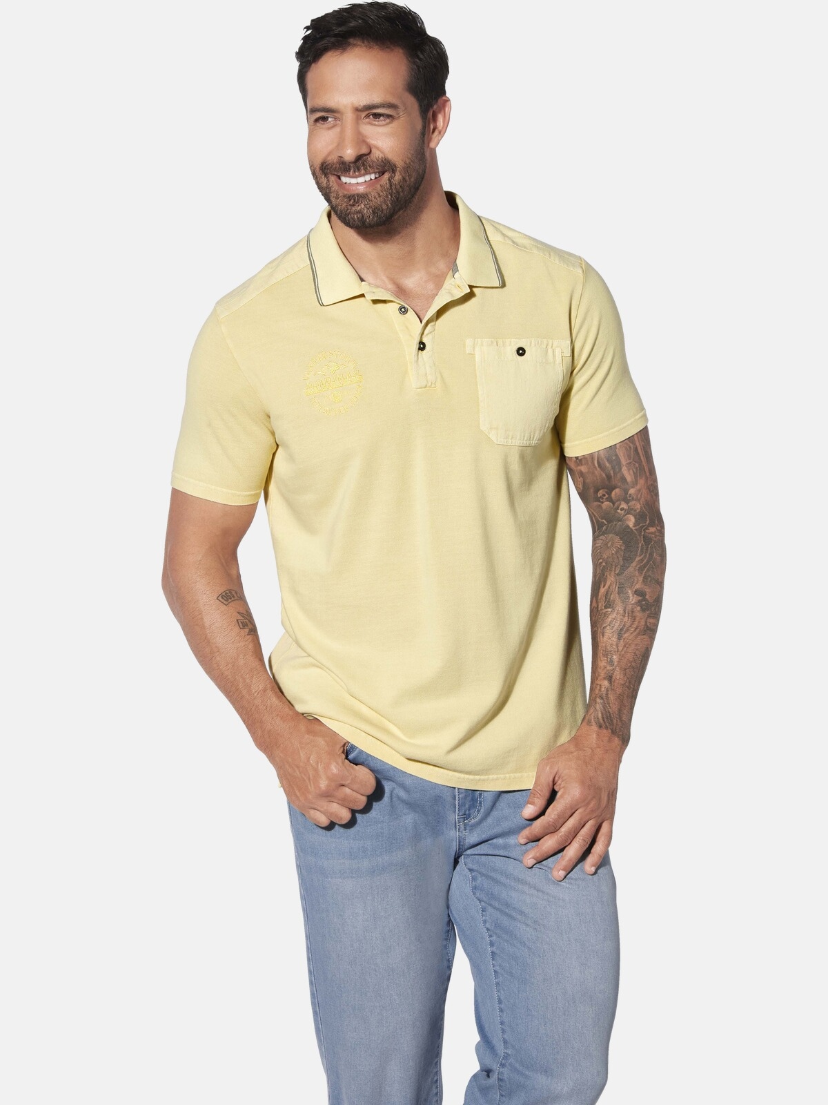 Jan Vanderstorm Poloshirt "Poloshirt GUNHELM" 1 Stk. mit Brusttasche günstig online kaufen