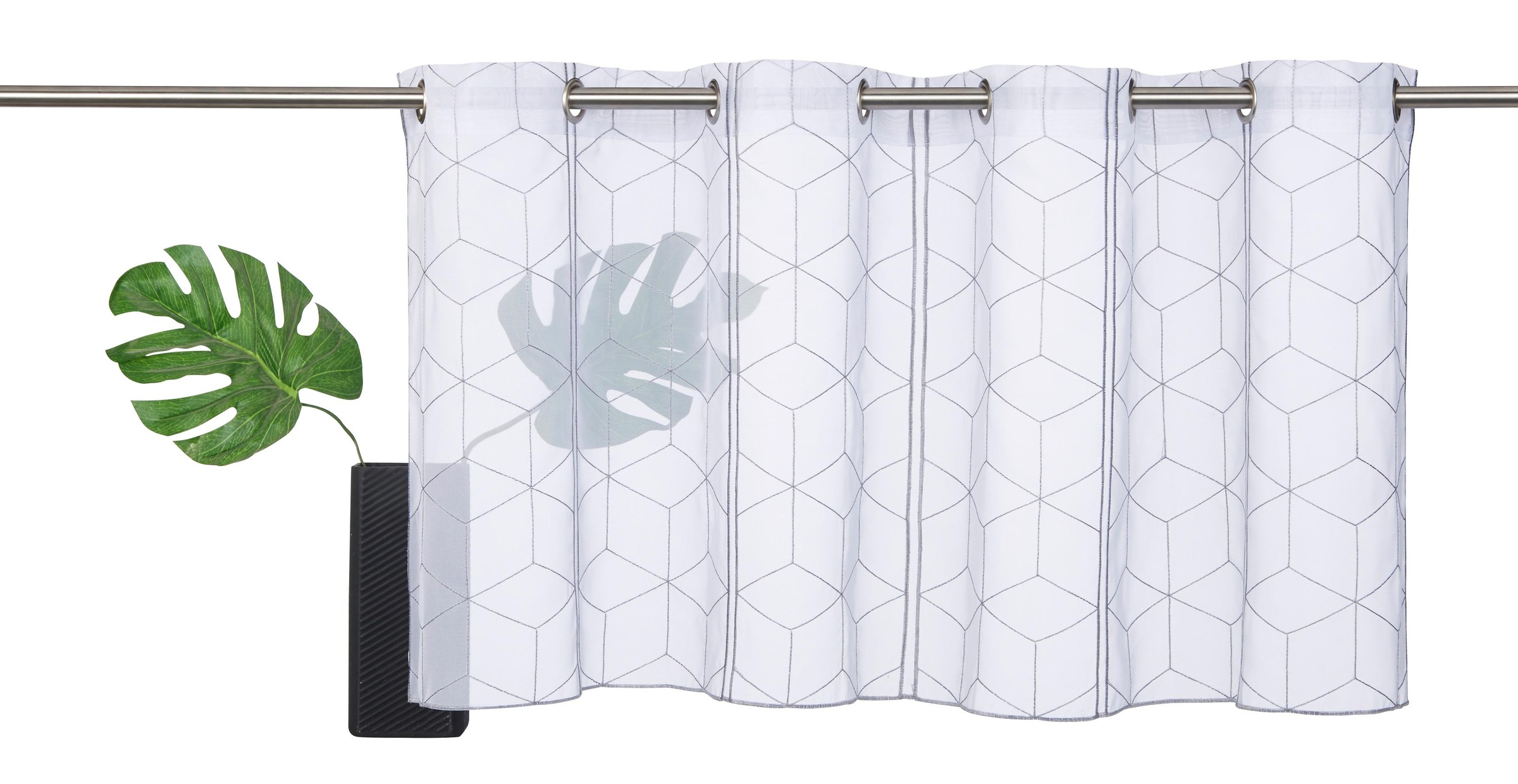 my home Scheibengardine "JULIA" Ösen 1 Stk. tlg. mit Stickerei günstig online kaufen