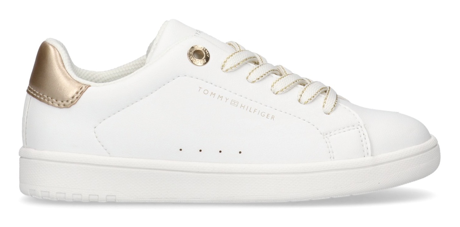 Tommy Hilfiger Sneaker, Schnürschuh, Court Sneaker, Mädchen Schuh mit Metallic Ferse