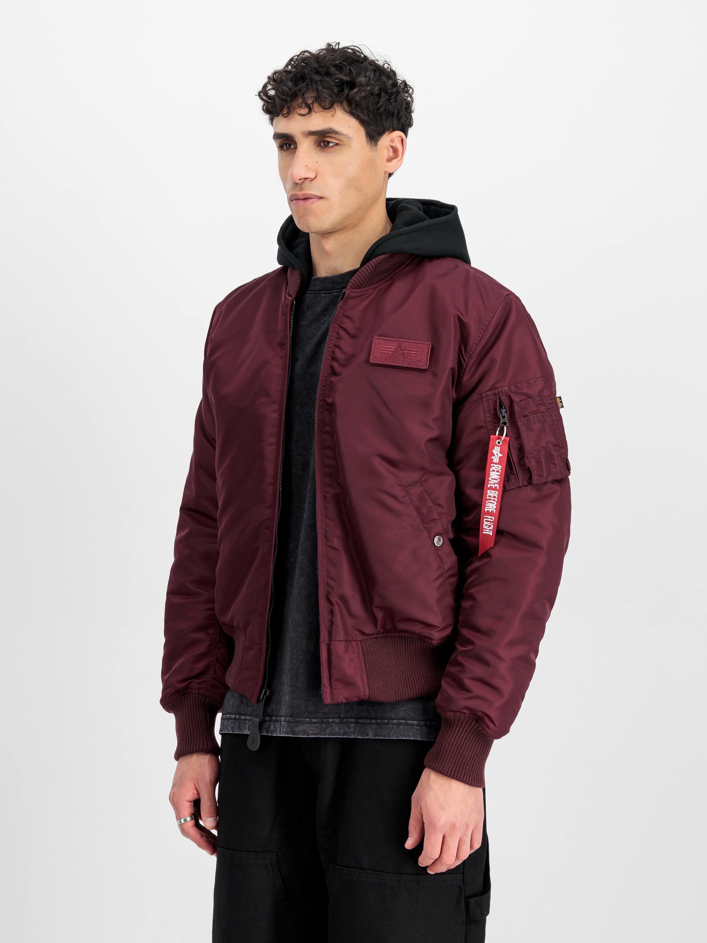Alpha Industries Bomberjacke "MA-1 ZH Back Print" mit Kapuze Kunstfaser, sl günstig online kaufen