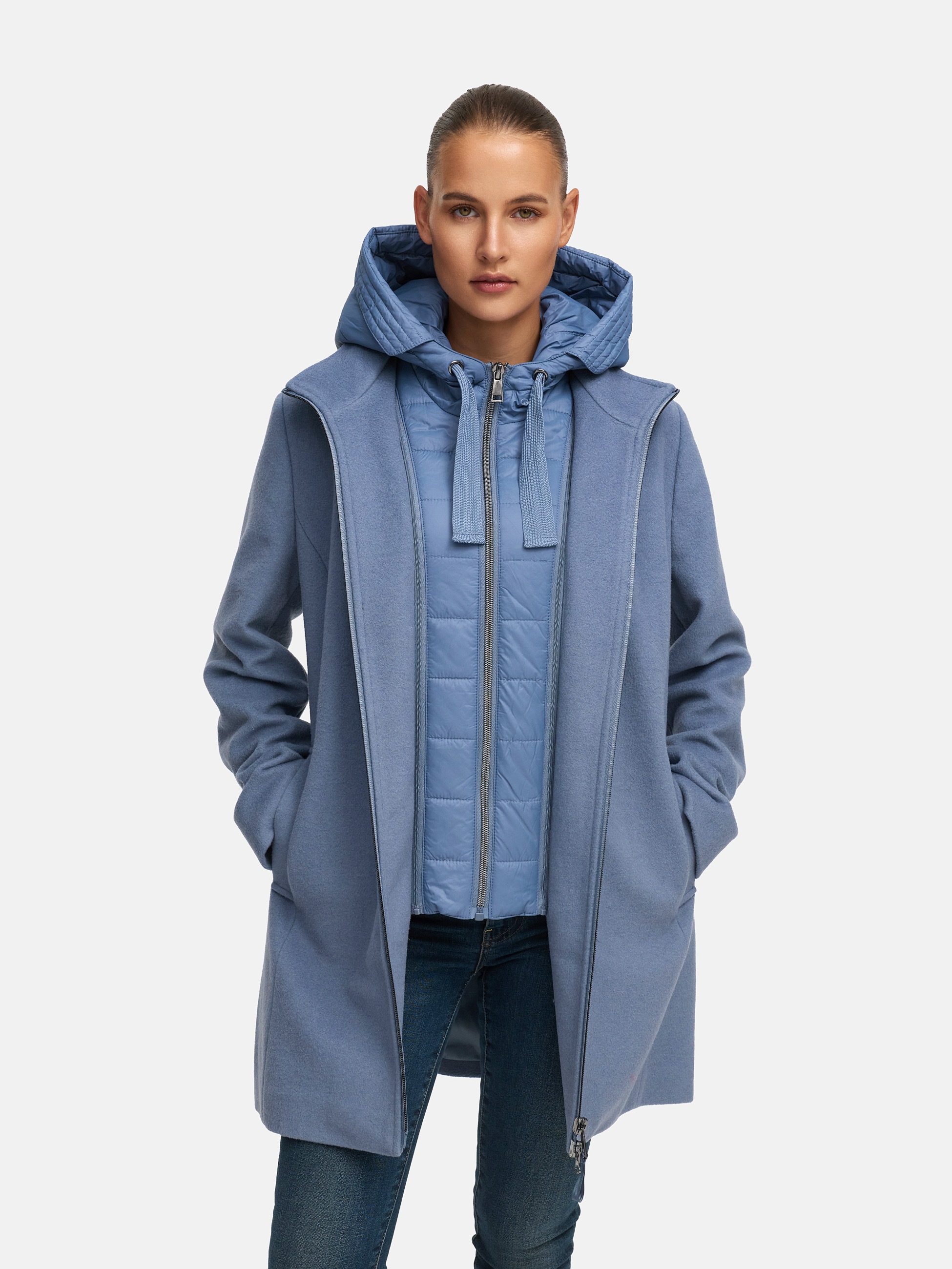MANISA Wolljacke, mit Kapuze, mit herausnehmbarer Kapuze günstig online kaufen