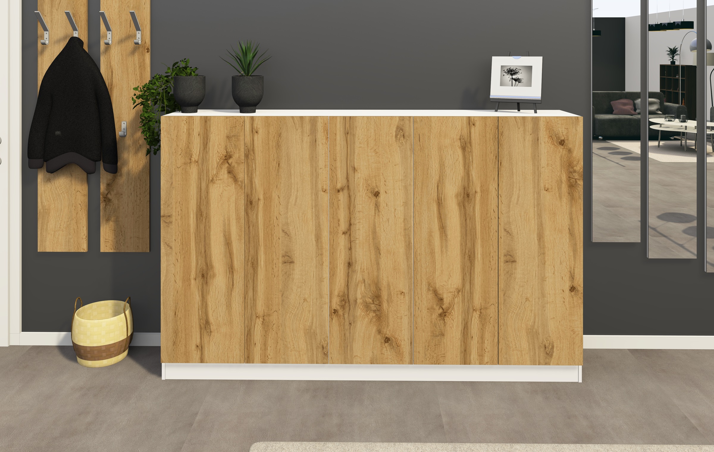 borchardt Möbel Schuhschrank "Vaasa, Schuhregal 5-türig mit 18 verstellbare günstig online kaufen