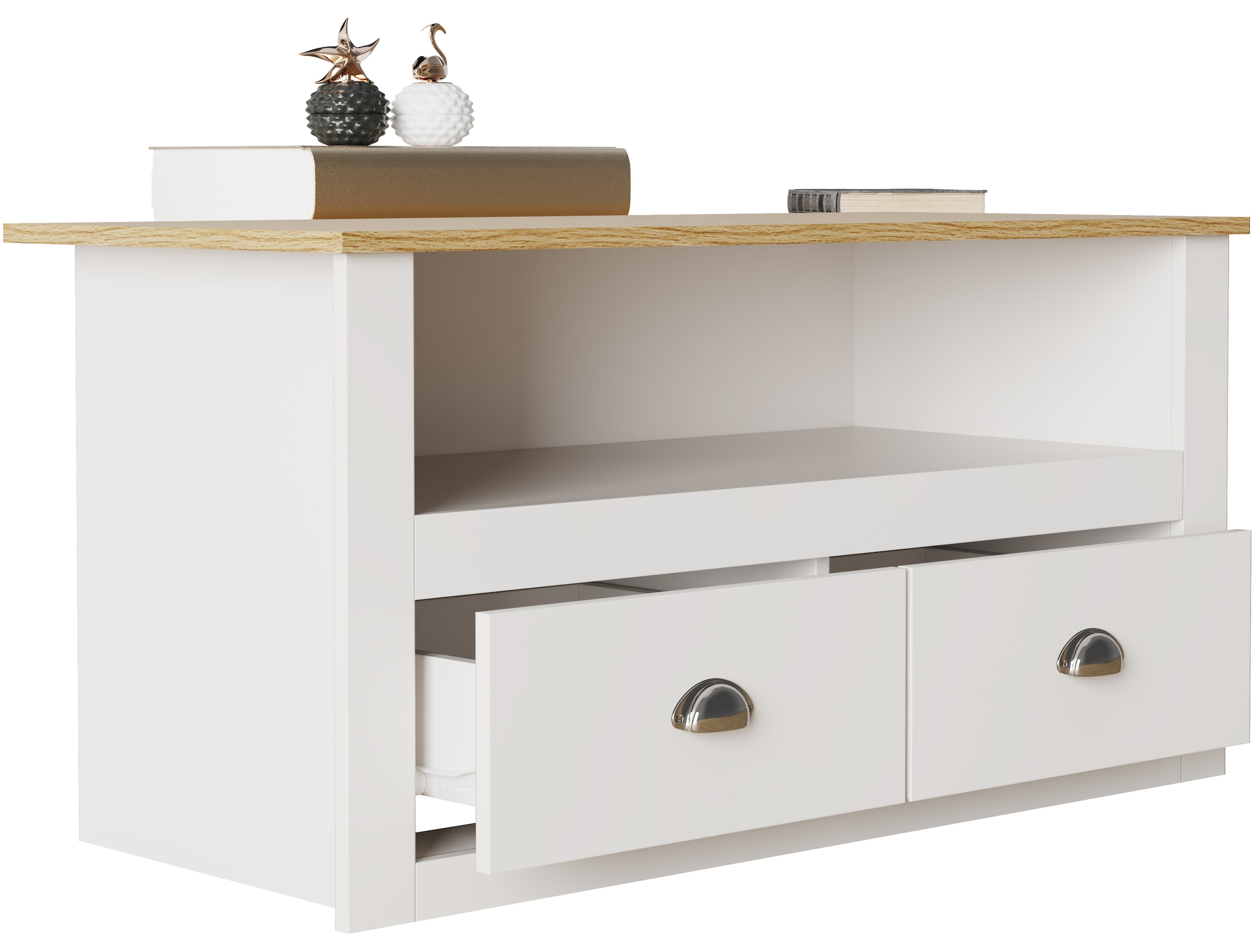 VCM Wohnzimmertisch "Holz TV Lowboard Möbel Fernsehschrank Balusa" 1 Stk. tlg.