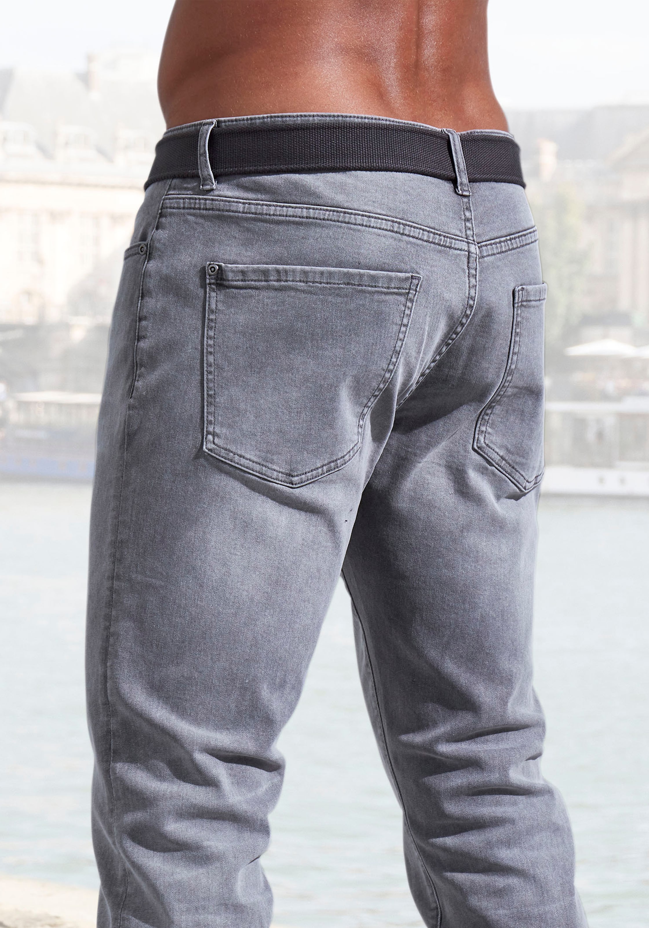 John Devin 5-Pocket-Jeans »Straight-fit Jeans«, aus elastischer Denim-Qualität