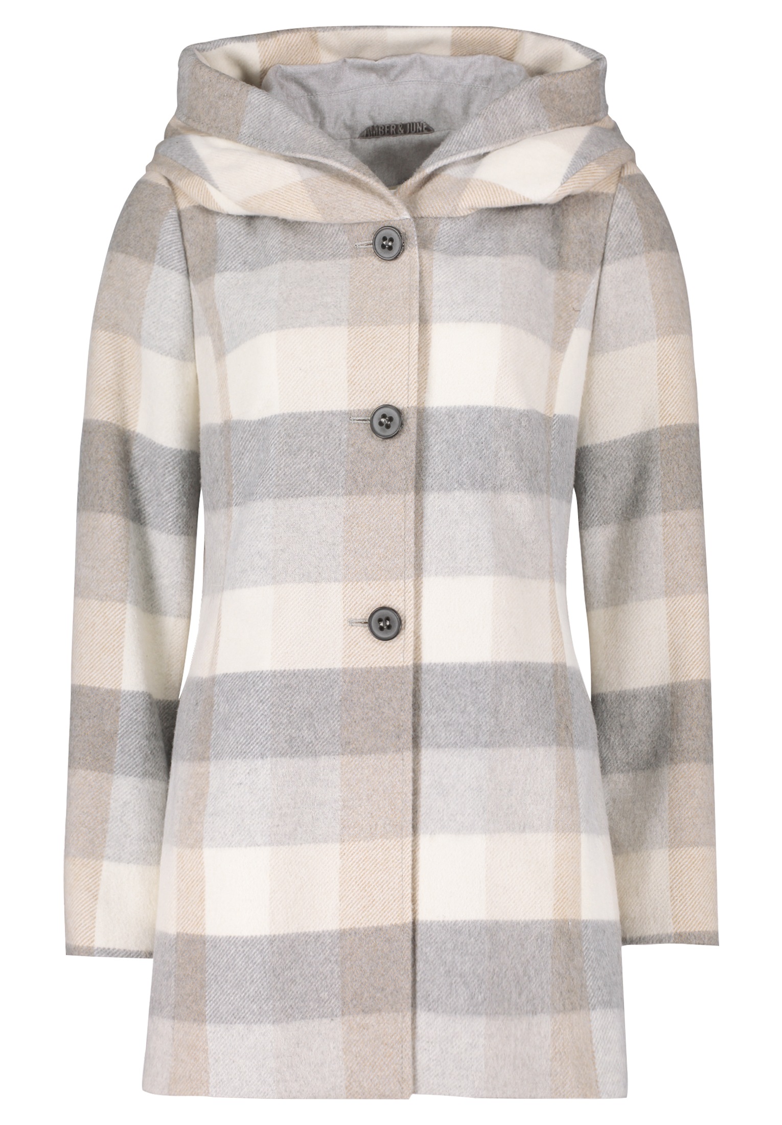 Amber & June Kurzjacke »Amber & June Damen Kurzmantel mit Kapuze«, mit Kapuze