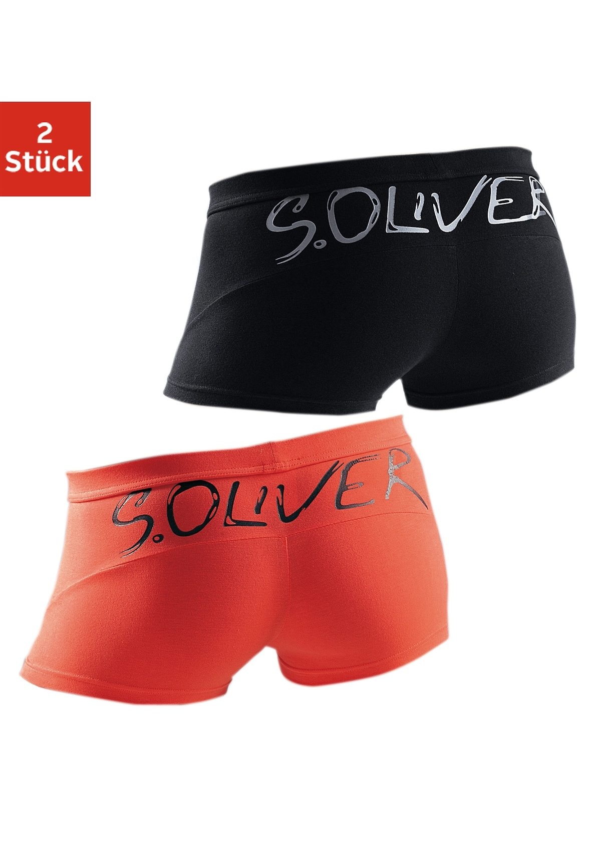 s.Oliver Hipster, (Packung, | großem mit 2 kaufen BAUR Logoschriftzug St.)