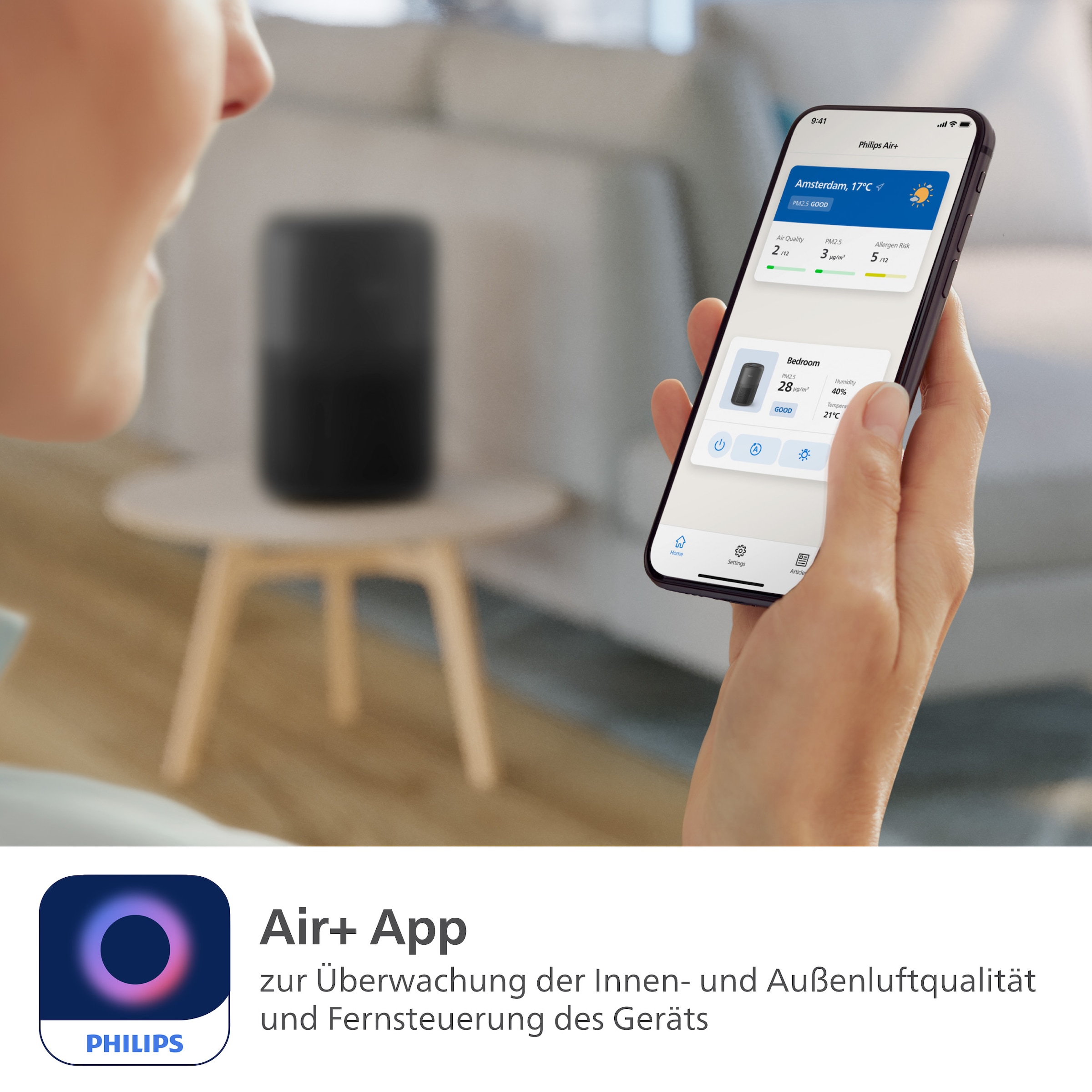 Philips Luftreiniger »AC0951/13 PureProtect Mini 900 Series, Luftreinigungsrate 250 m³/h«, für 65 m² Räume, 3-Schichten-HEPA-Filtersystem, leise