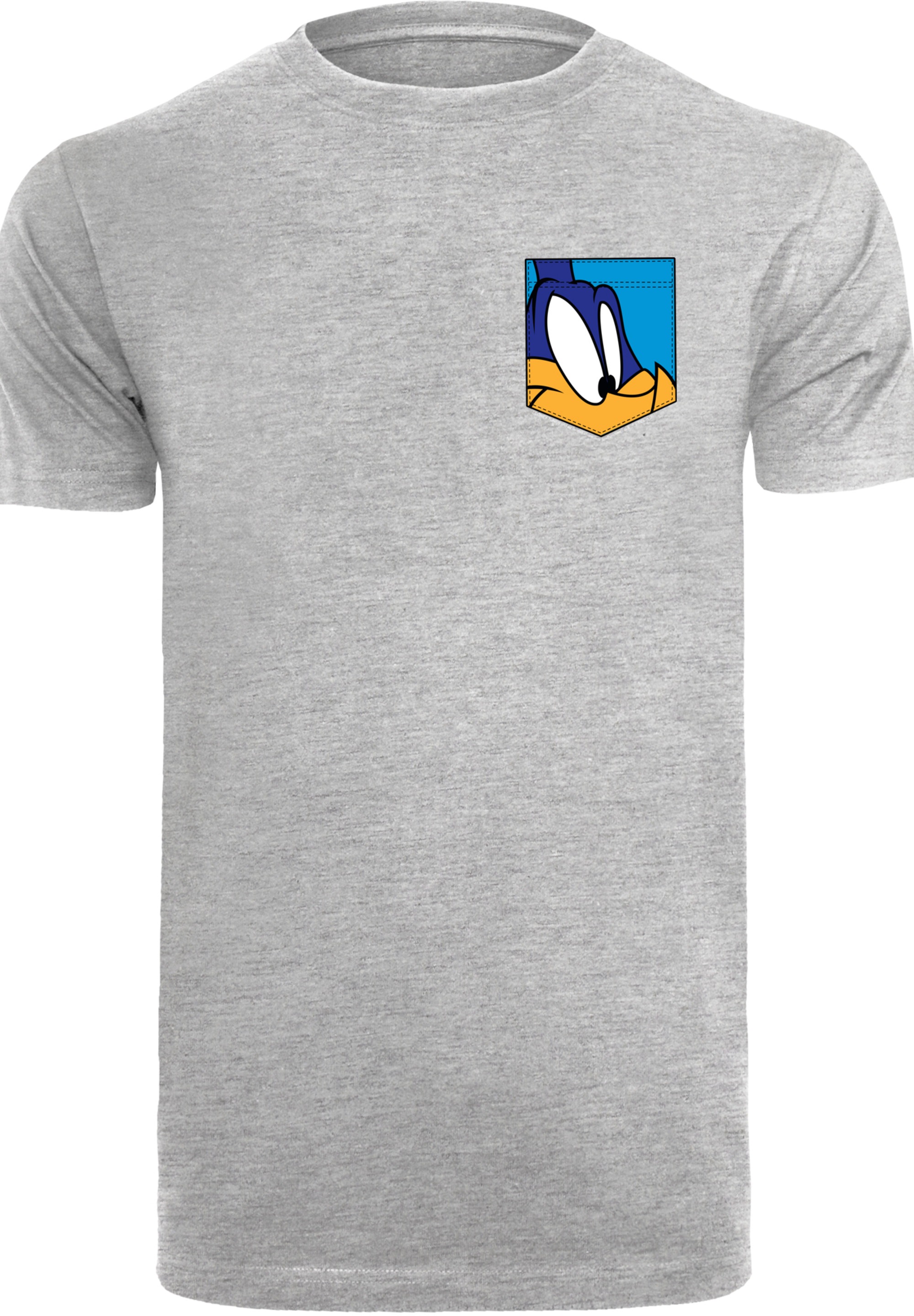 F4NT4STIC T-Shirt »Looney Tunes Road Runner Face Faux Pocket«, Print
