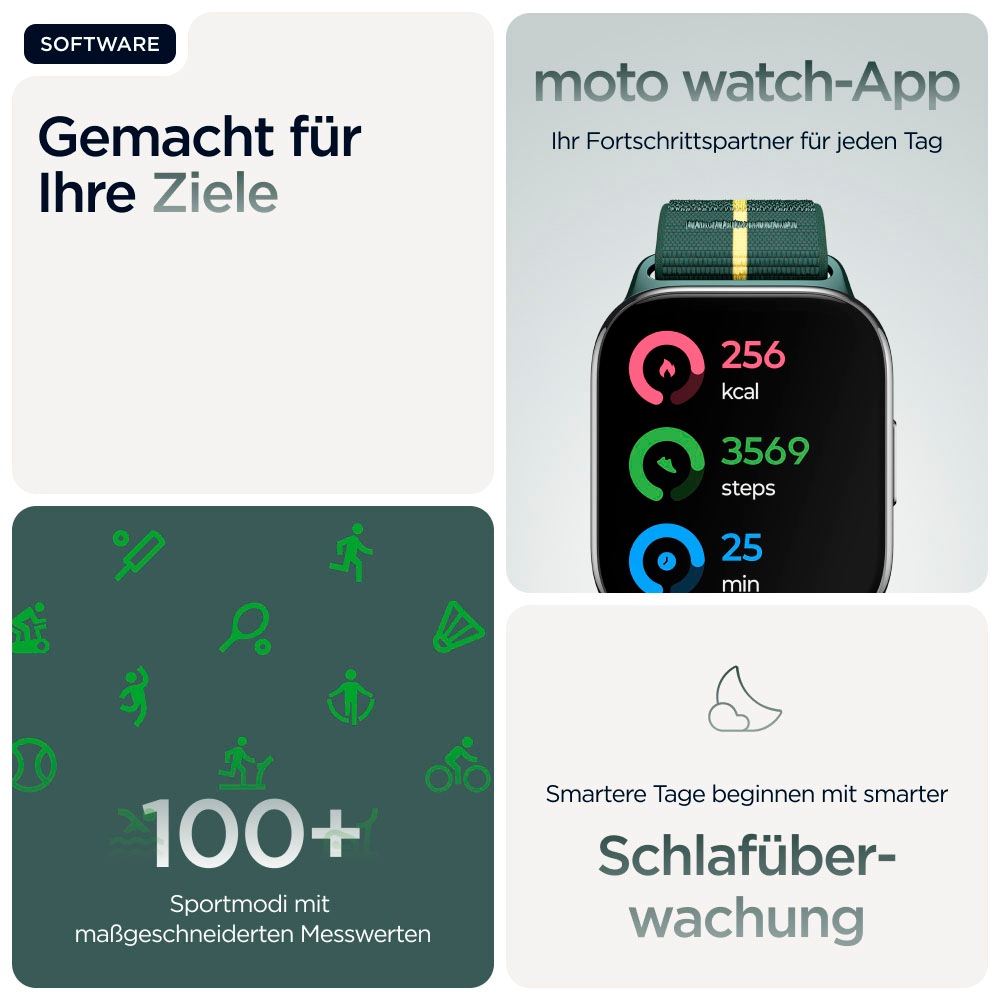 Motorola Smartwatch »moto Watch FIT«, (/ 1,9 Zoll), RTOS, 0,25 GB,)