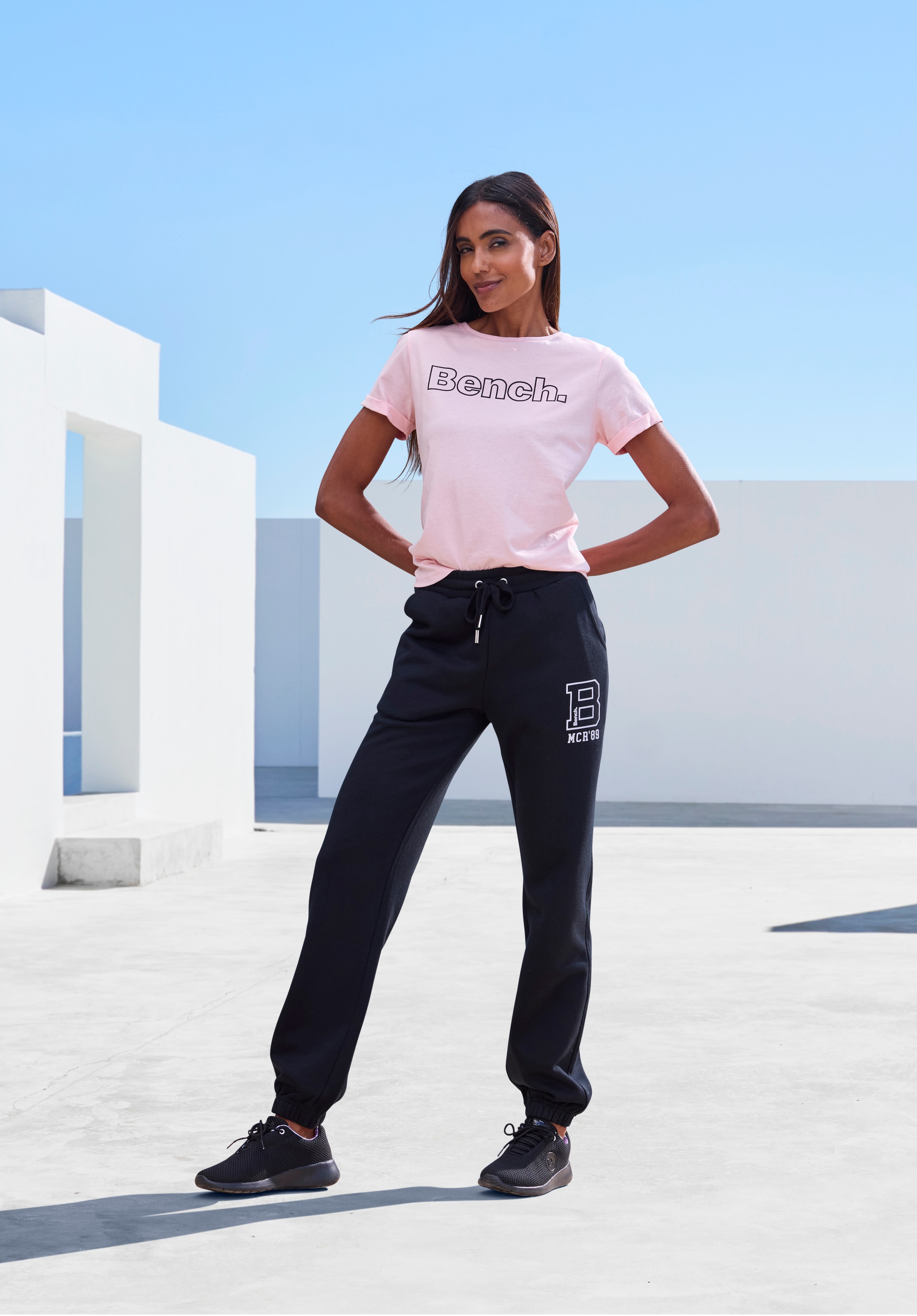 Bench. Loungewear T-Shirt, (Packung, 2 tlg.), mit Logodruck