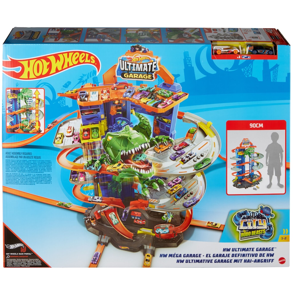 Hot Wheels Autorennbahn »Megacity Parkgarage mit T-Rex-Angriff«