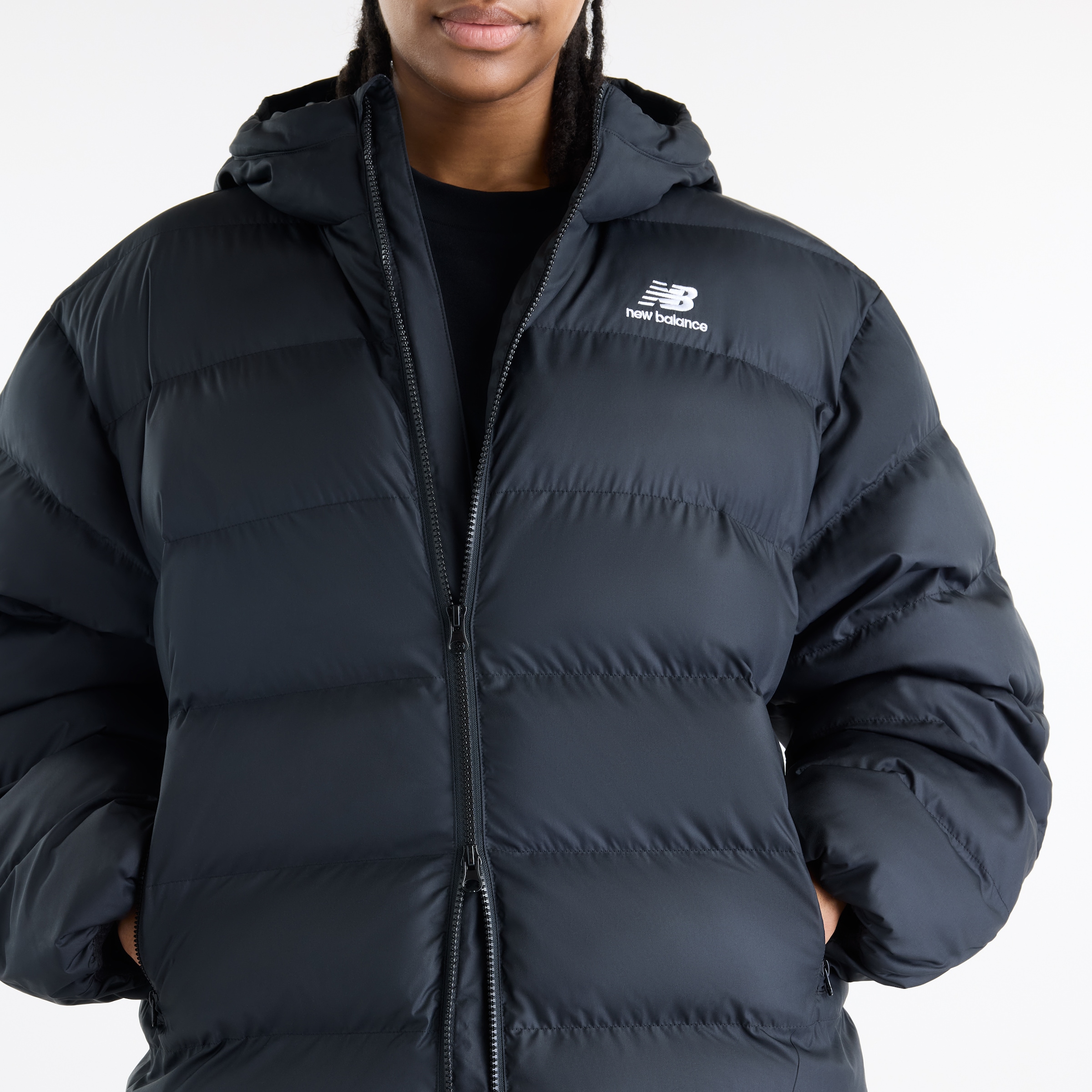New Balance Steppjacke »BOSTON LONG  PUFFER JACKET« sportliche Steppjacke, aus Polyester, mit verlängerte Silhouette