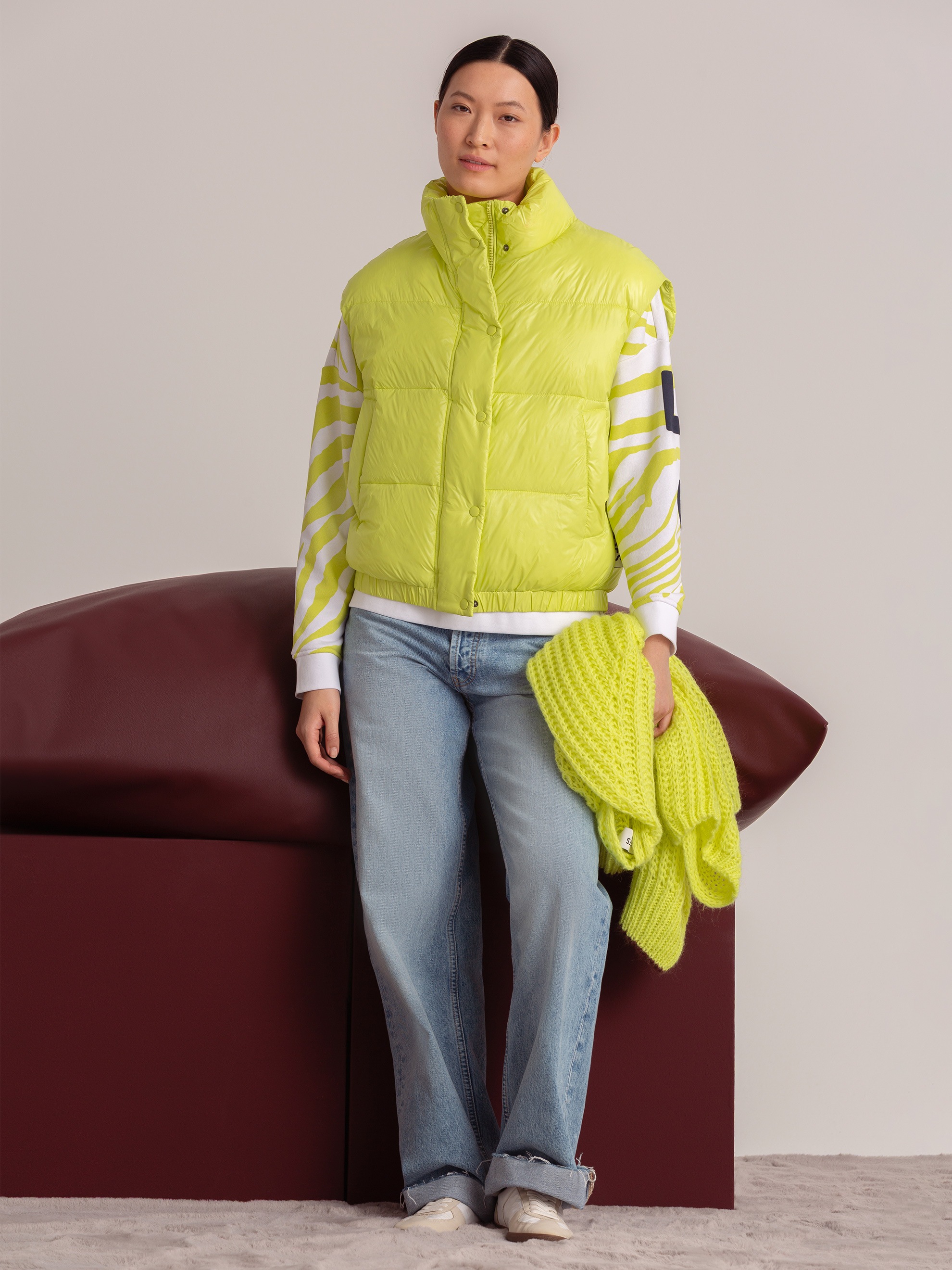 SENSES.THE LABEL Steppweste mit Fleece gefütterte Eingrifftaschen