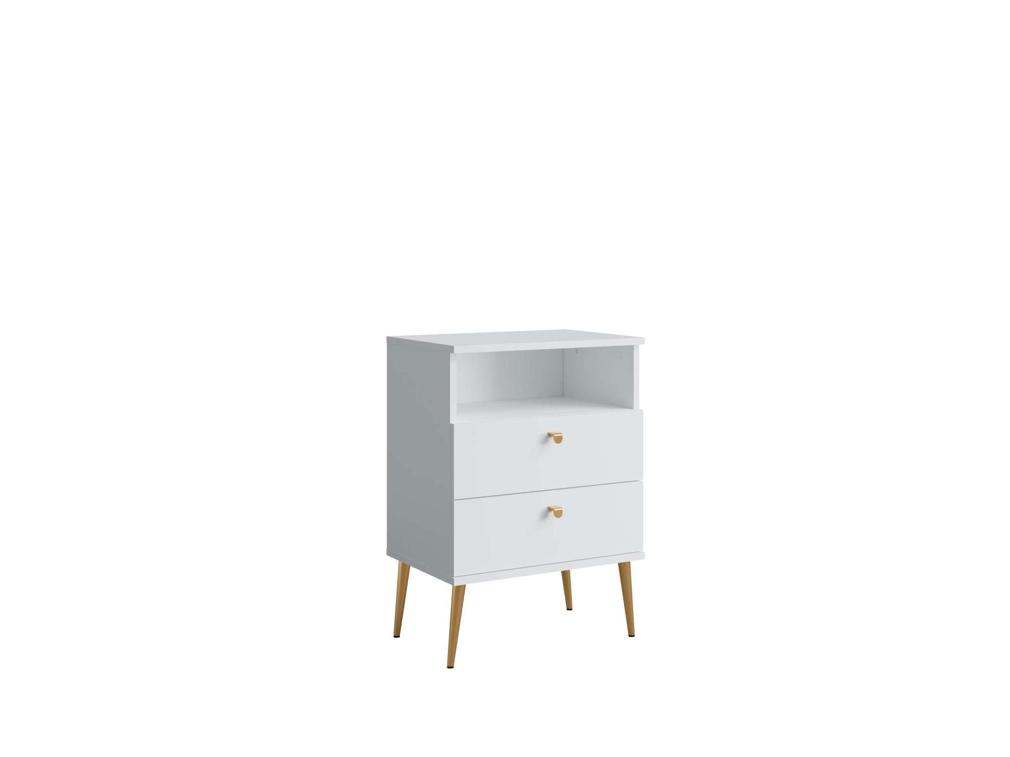 OTTO home Nachttisch "Elyriia Nachtkommode mit 2 Schubladen und Fach, Premium-Qualität" mit viel Stauraum, modernes Design, pflegeleicht und robust