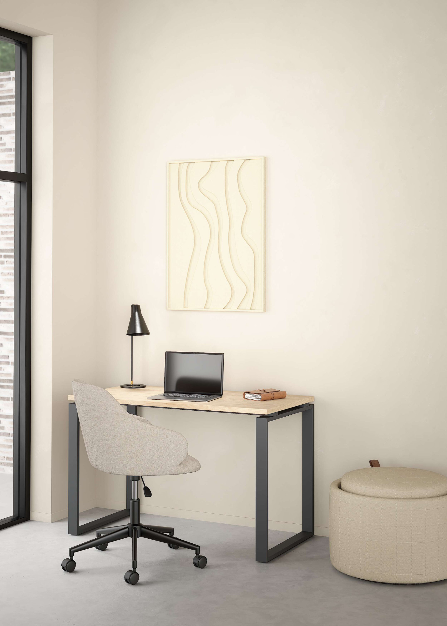 Home affaire Schreibtisch "Sign Arbeitstisch, Sekretär, Bürotisch," Cleanes Design, Metallbeine, Breite 120 oder 150 cm