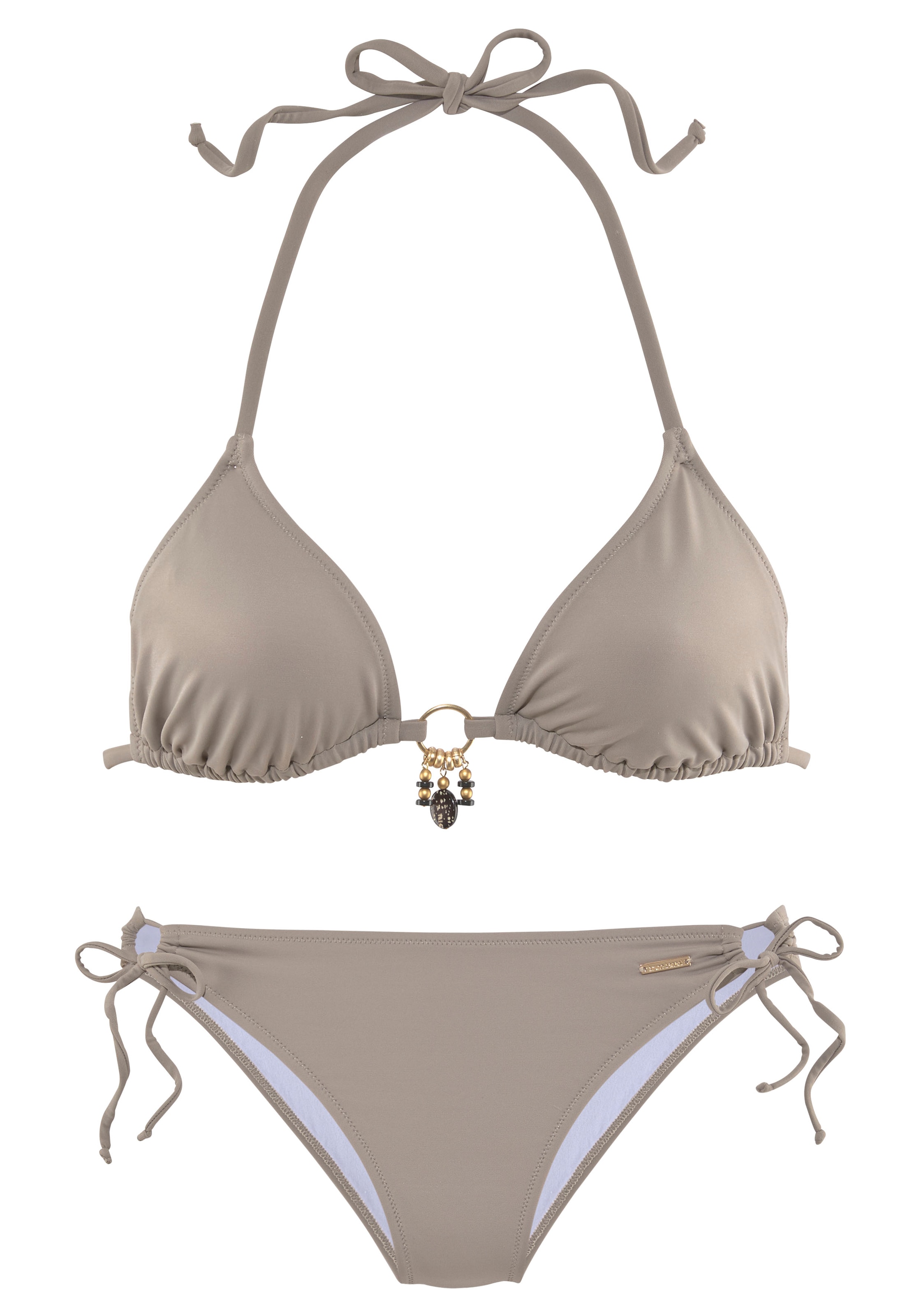 Bruno Banani Triangel-Bikini, mit gold-schwarzenen Accessories