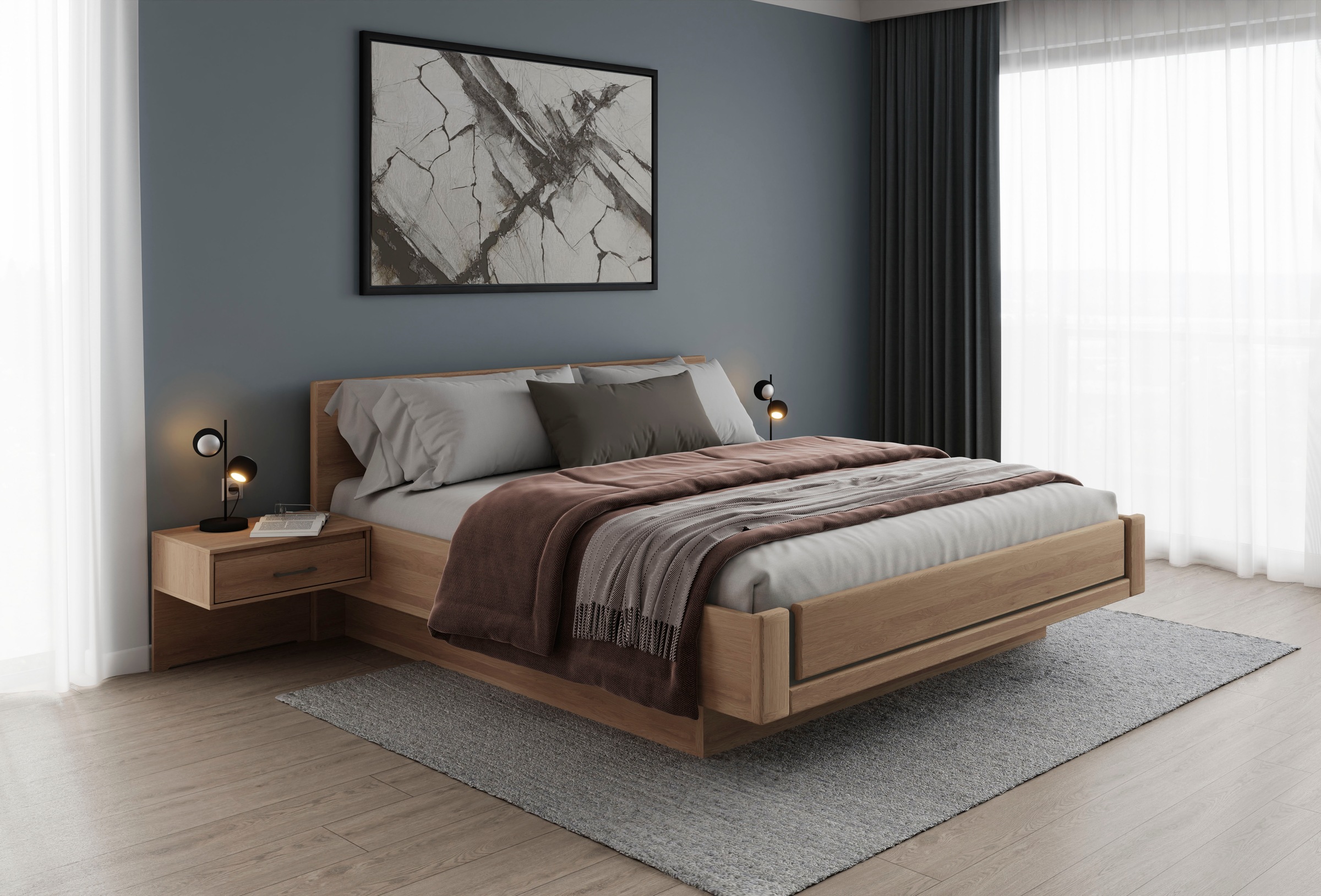Musterring Holzbett "Sorrent, Bettgestell, Bettrahmen, teilmassiv Eiche", ( günstig online kaufen