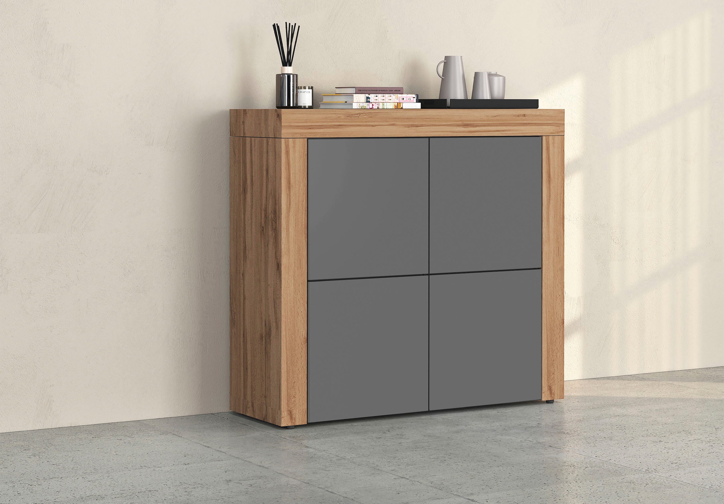 OTTO home Highboard "CHRONOS Breite 140 cm mit 4 Türen und 8 Fächer Made in günstig online kaufen