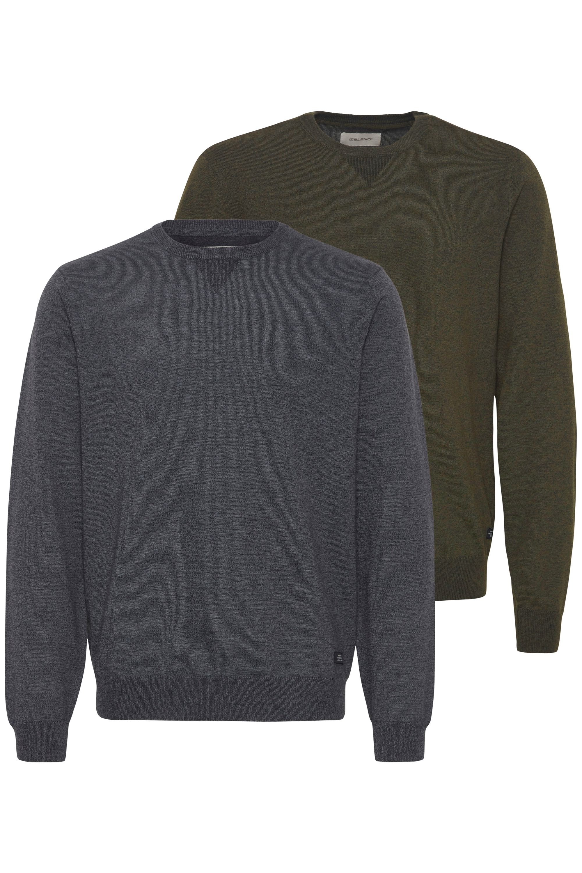 Blend Rundhalspullover "BHPullover 2 Pack" Stilvoller Strickpullover günstig online kaufen