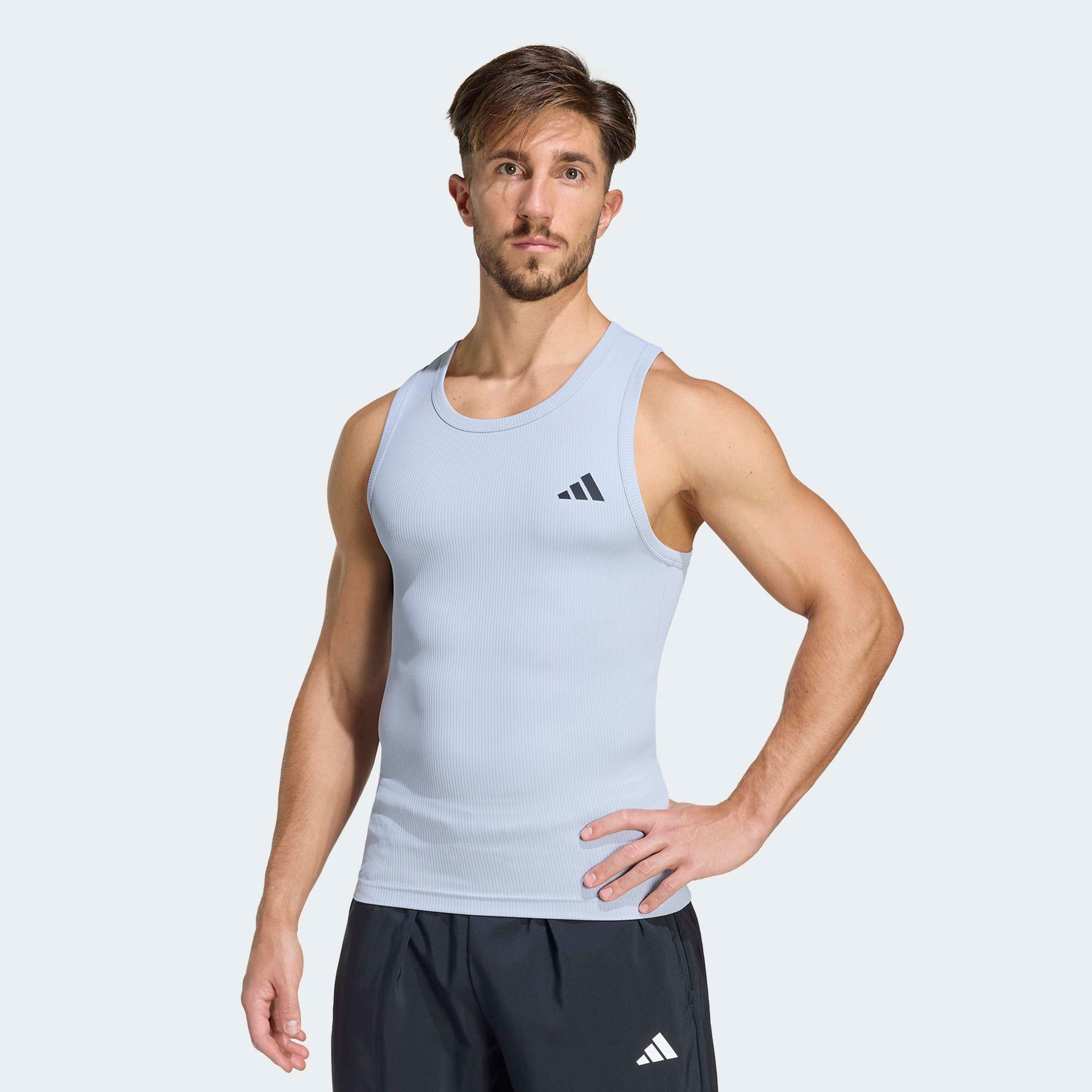 Adidas T-shirt Sans Manches Power Essentials Workout Rib Halo Silver M