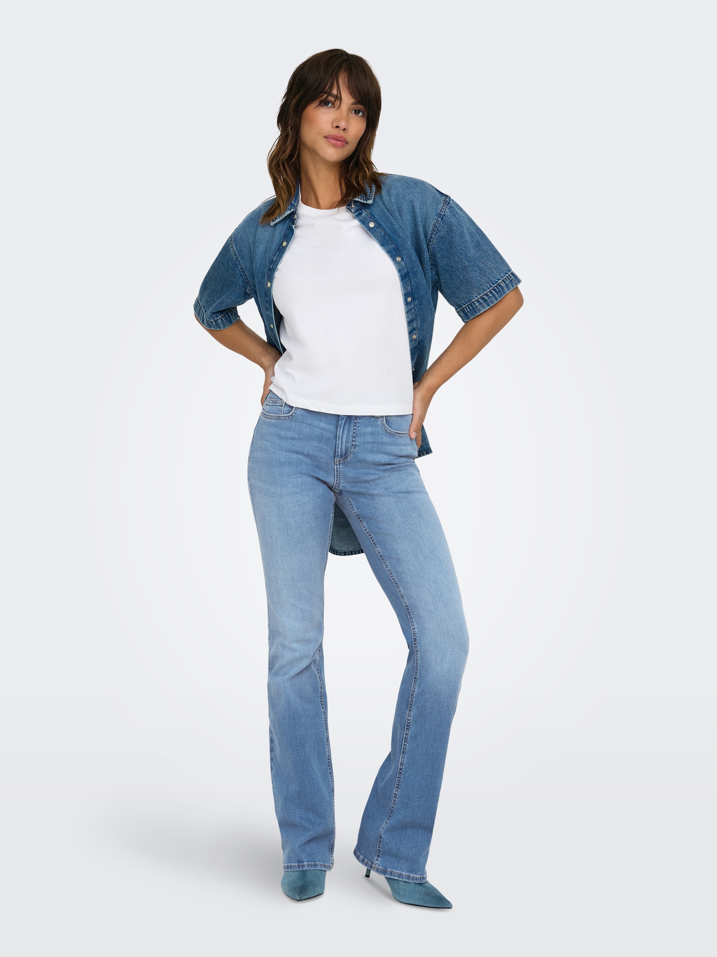 ONLY Skinny-fit-Jeans »ONLBLUSH MW BACK POCK FLA TAI222 DNMNOOS«