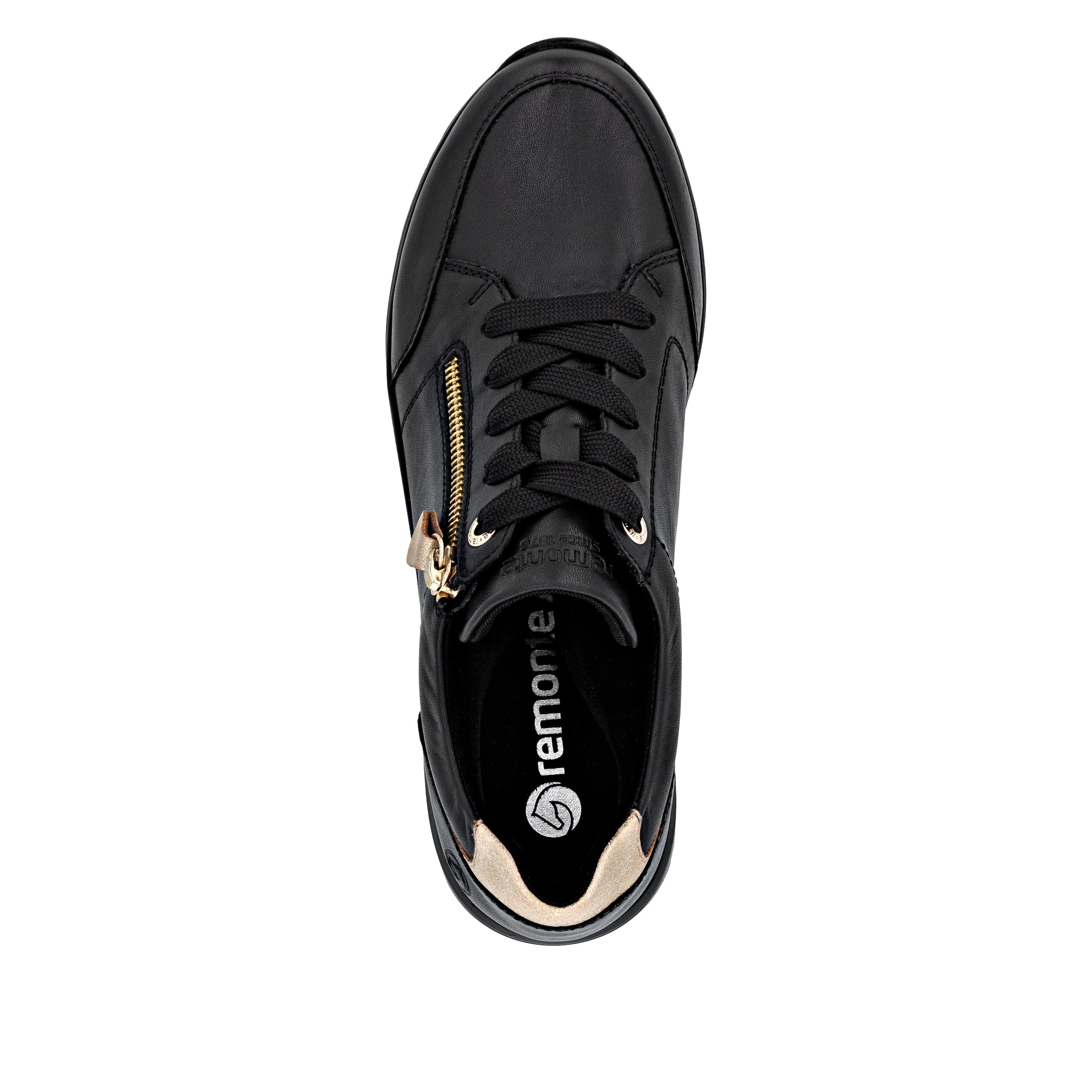 Remonte Keilsneaker, Freizeitschuh, Halbschuh, Schnürschuh mit goldfarbenem Logoanhänger