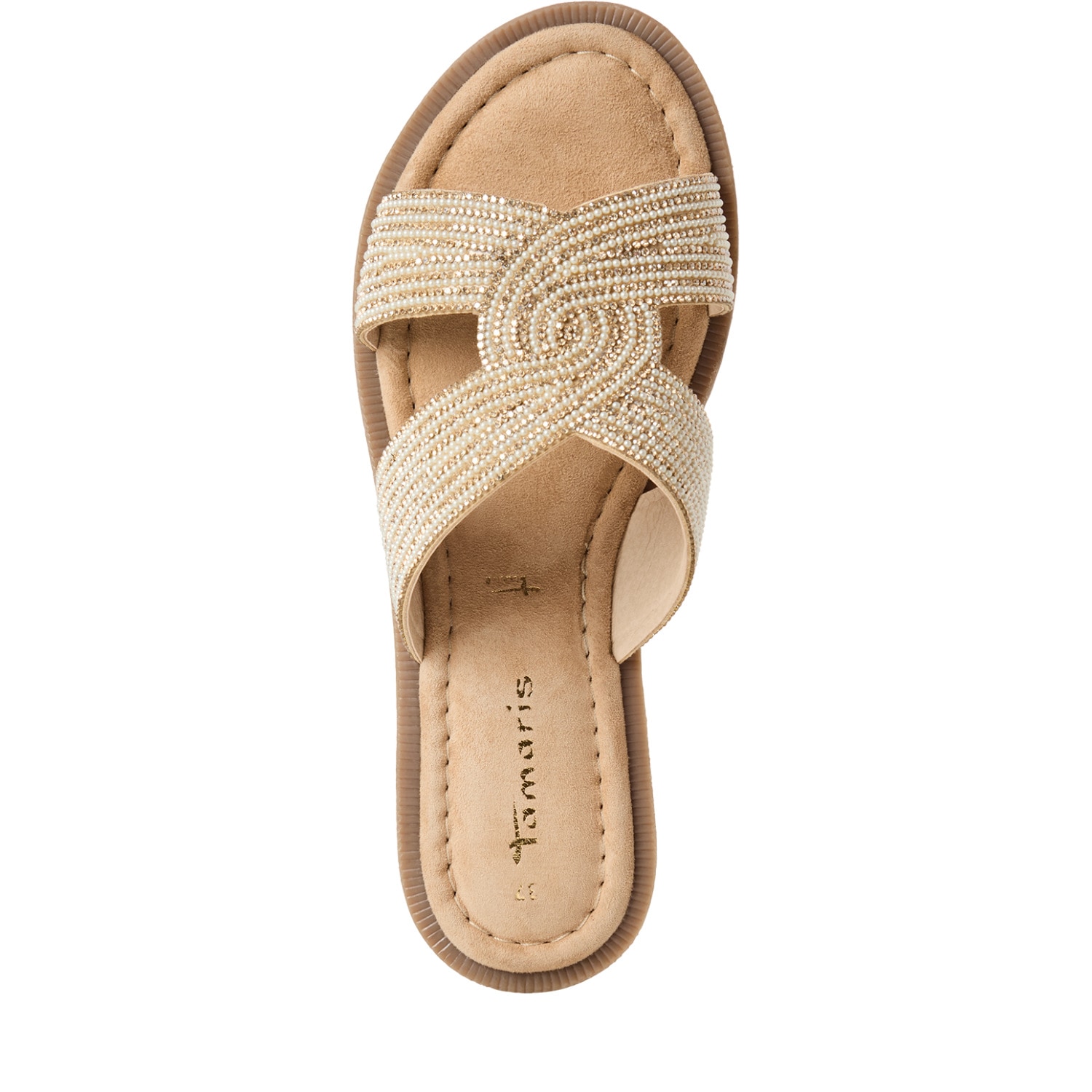 Tamaris Pantolette  Sommerschuh, Schlupfschuh, Flats mit Schmucksteine