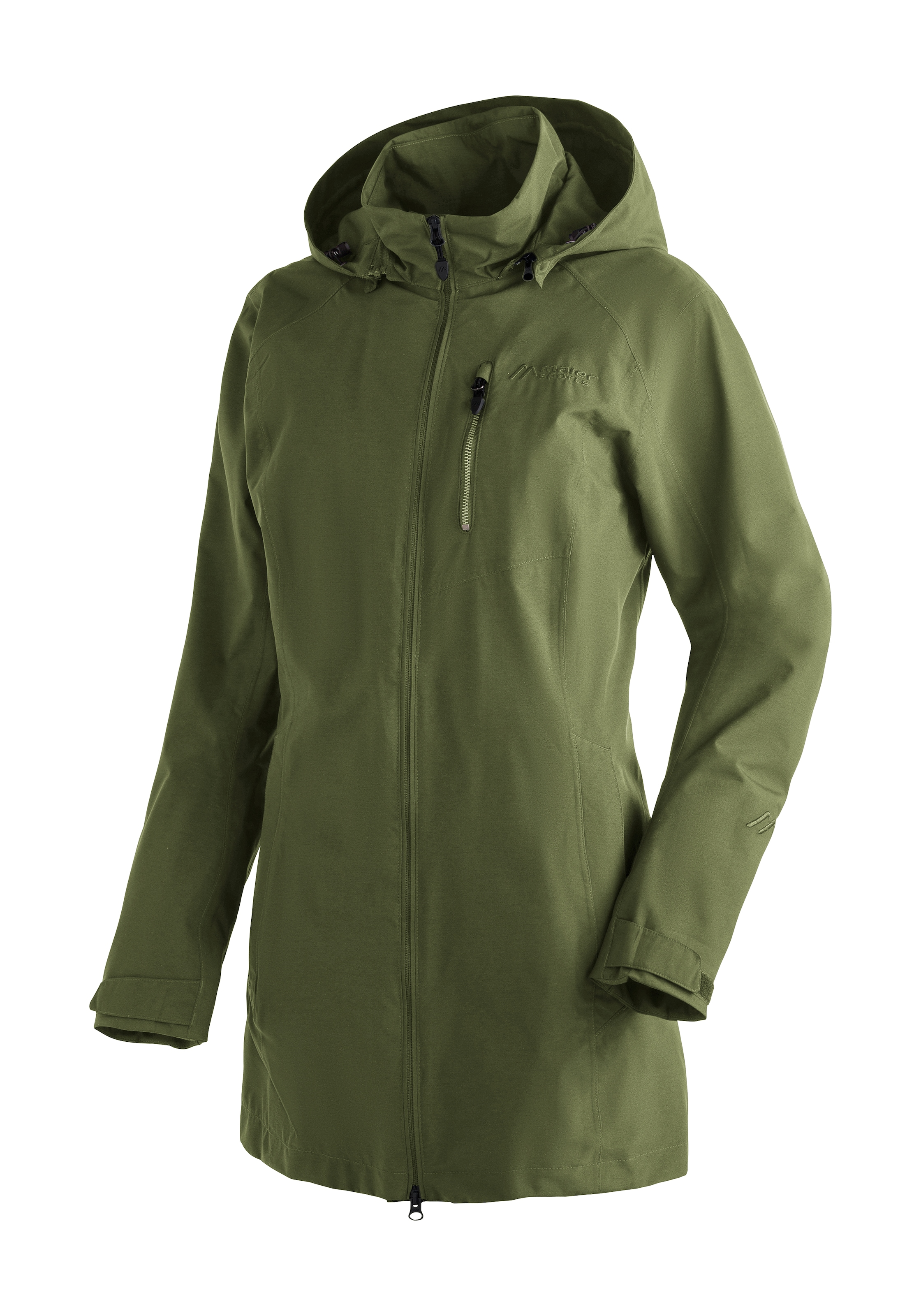 Maier Sports Outdoorjacke "Perdura rec W", Damen Funktionsmantel, wasserdichter Mantel mit Kapuze, Wanderjacke