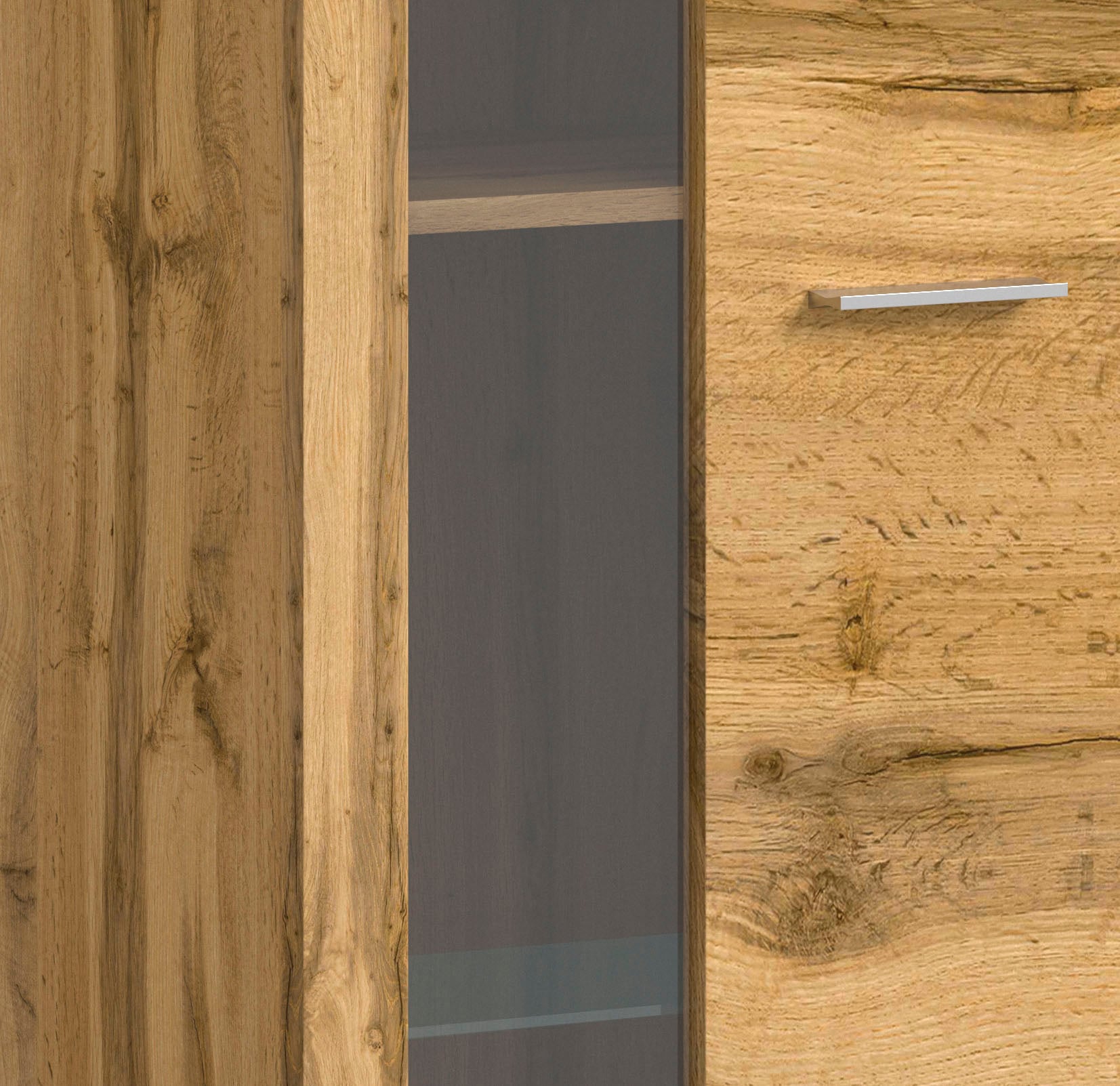 INOSIGN Wohnwand »Aosta, Breite 330cm, best. aus Highboard, Lowboard, Wandboard, Vitrine«, (4 St.), Wohnwand, Kombination, Anbauwand, Möbel Set, Schrankwand, Möbel Kombi