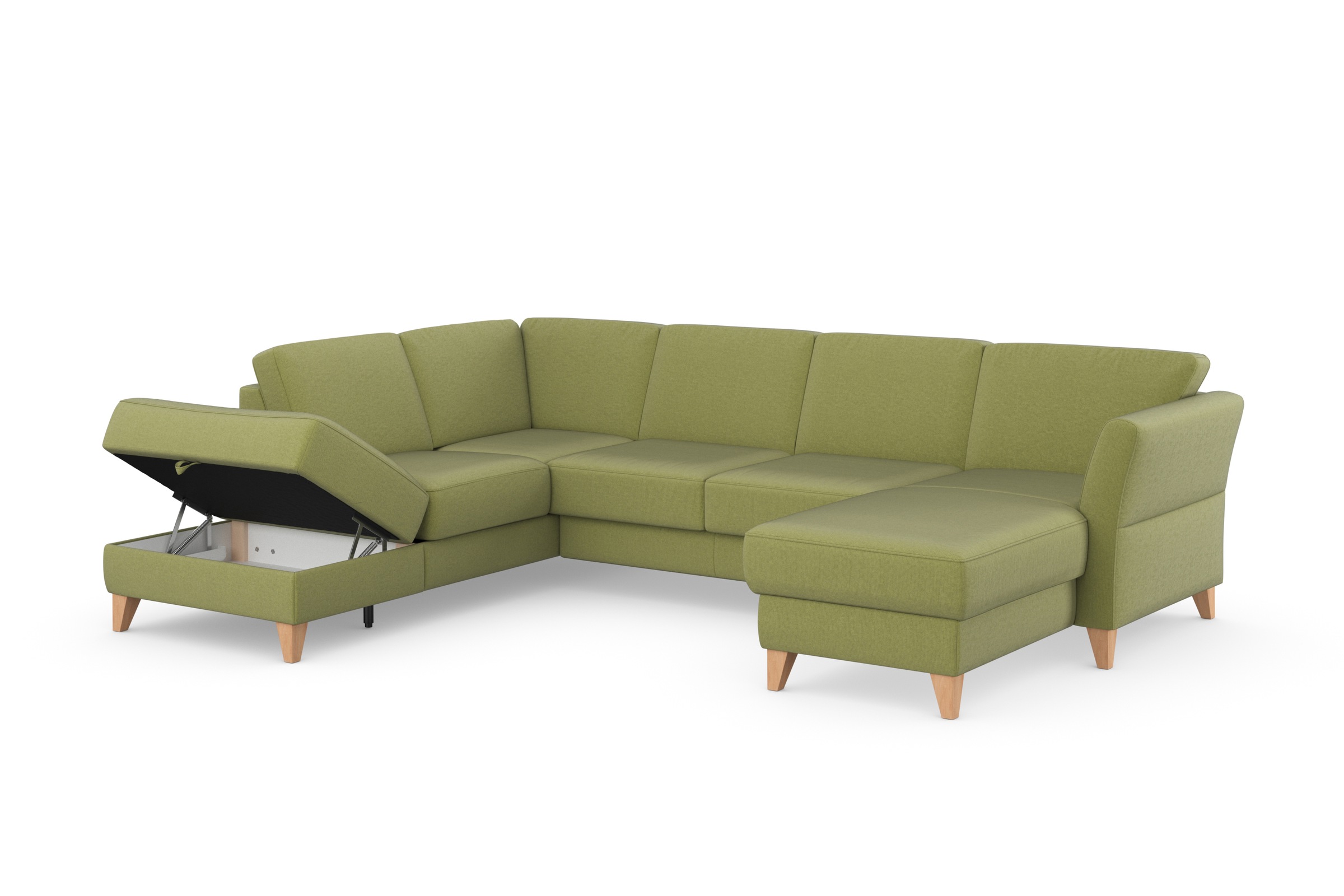 sit&more Wohnlandschaft »Visby U-Form«, wahlweise mit Bettfunktion und Stauraum, frei im Raum stellbar