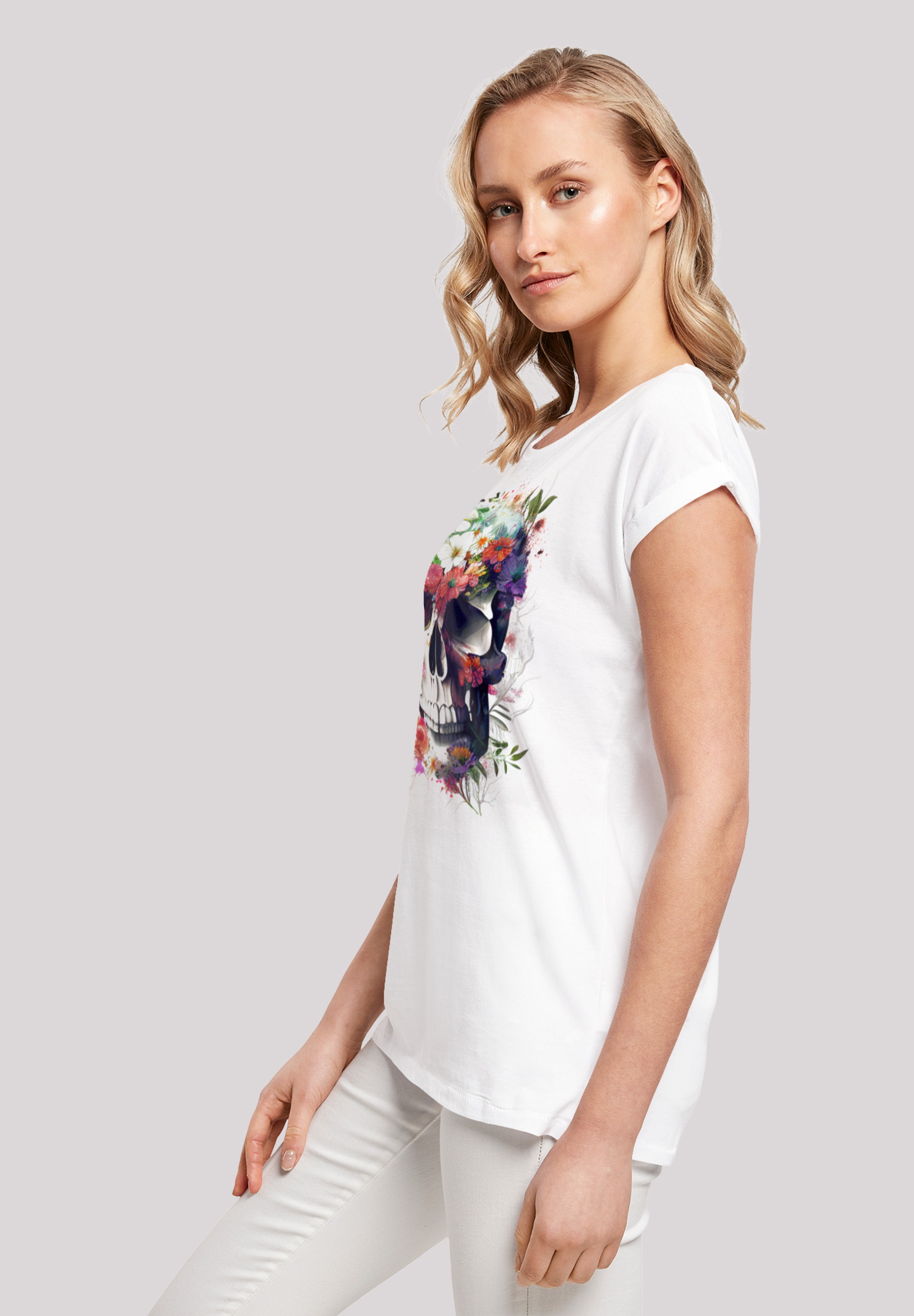 F4NT4STIC T-Shirt »Totenkopf Blumen«, | BAUR kaufen Print für