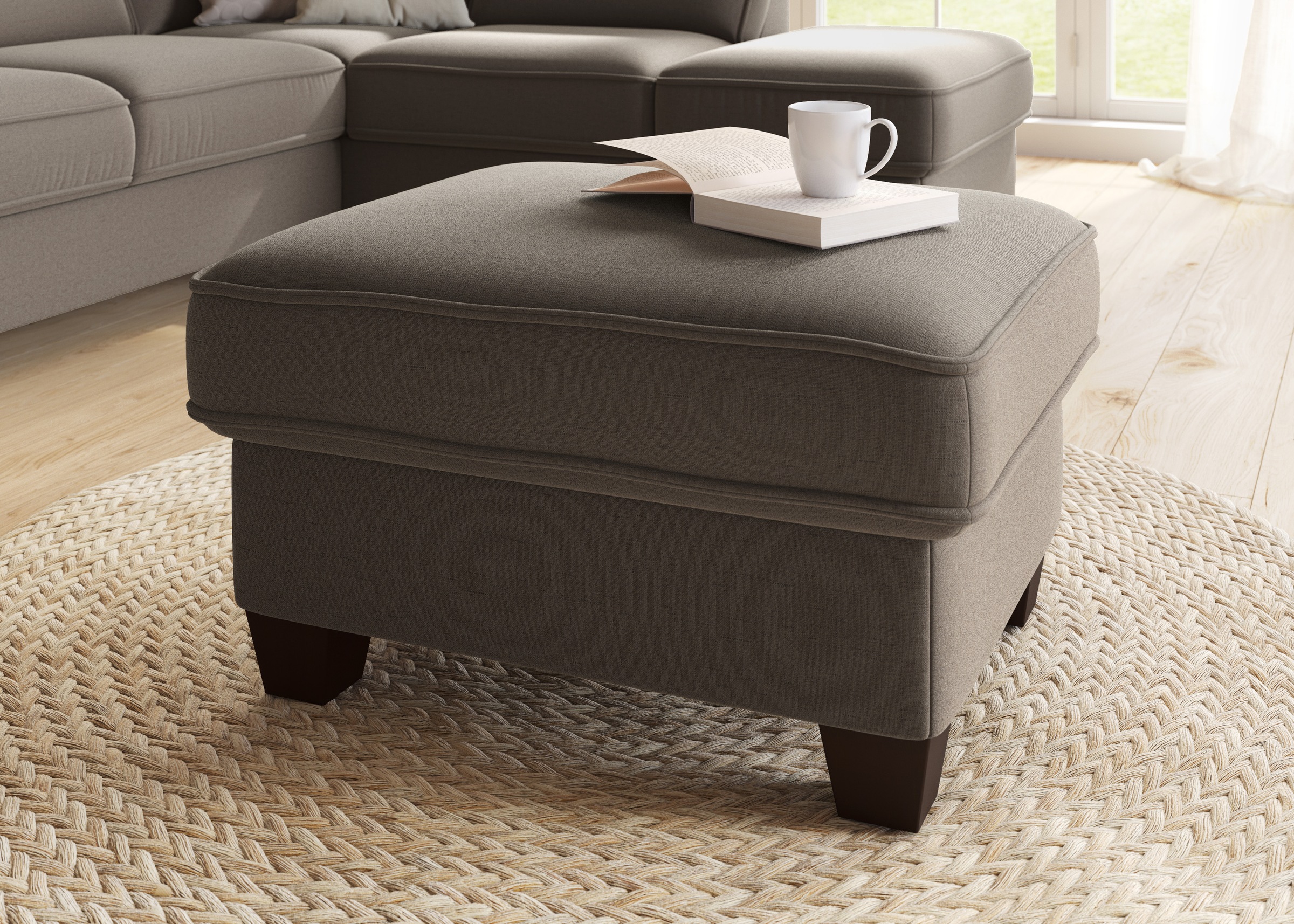 OTTO home Hocker "County" 1 Stk. tlg. mit Federkern und Stauraum, passend zur "County"-Serie
