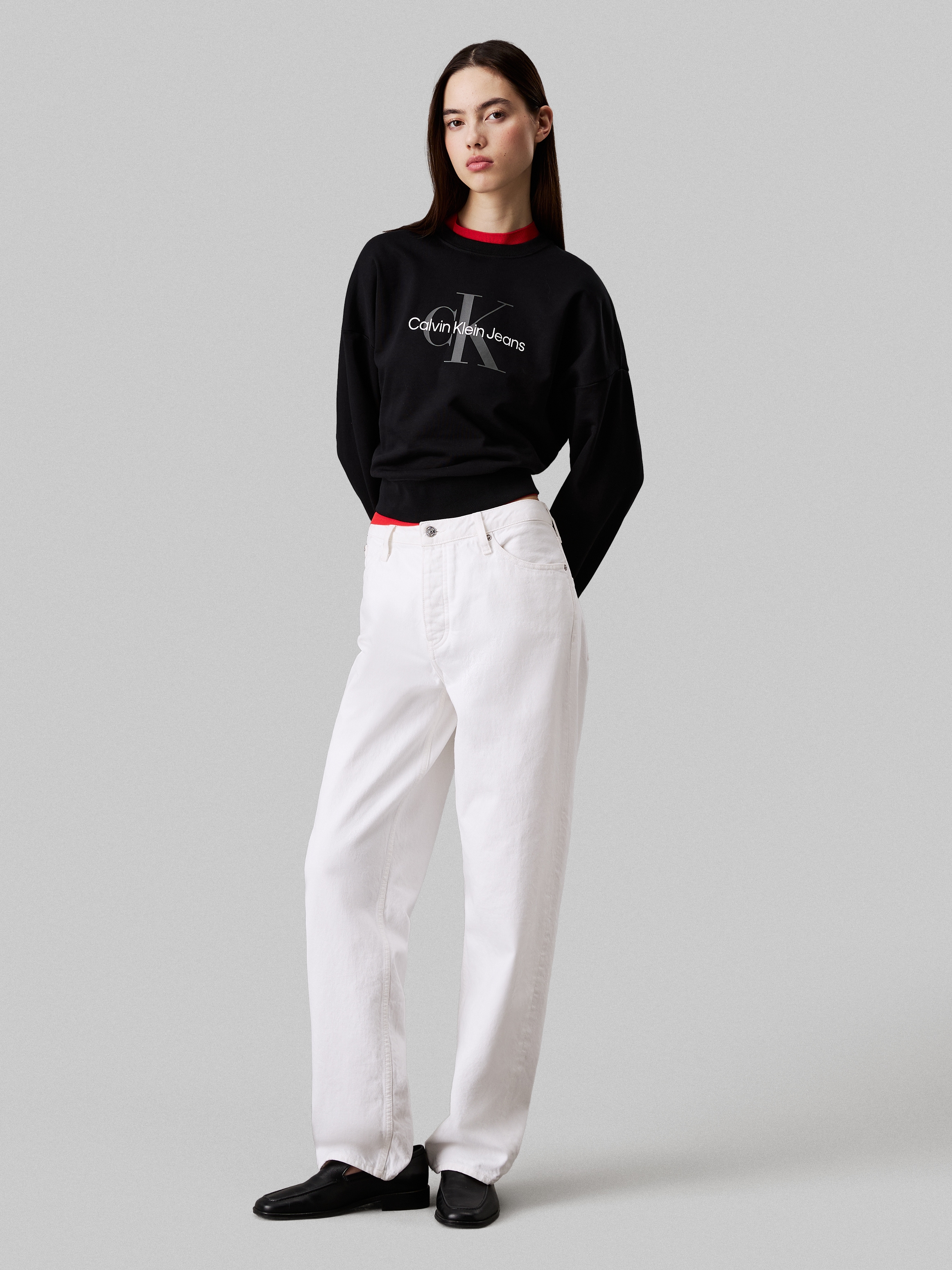 Calvin Klein Jeans Sweatshirt »LS MNLG FRNCH TRRY R«, Mit Rundhalsausschnitt