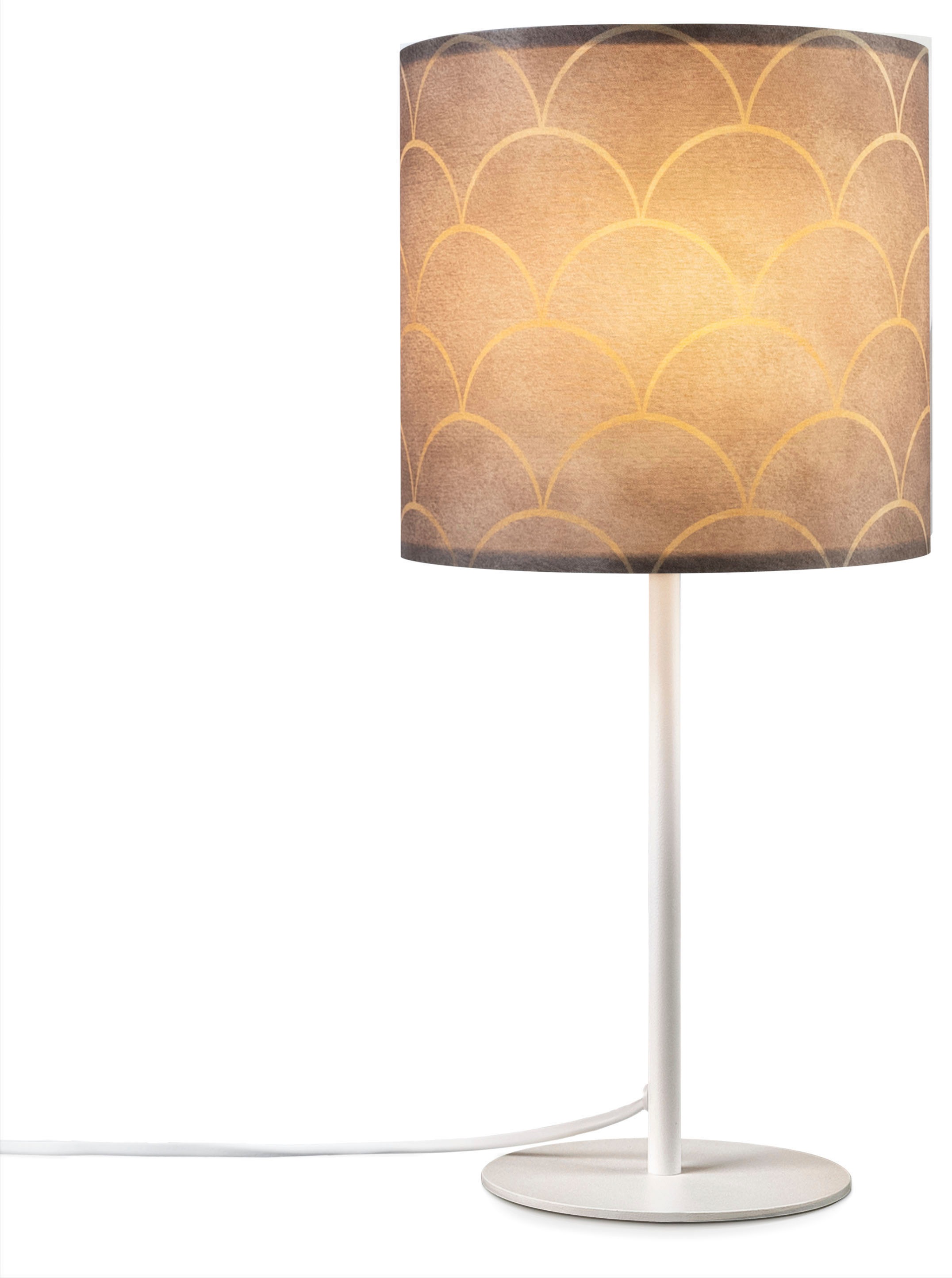 Paco Home Tischleuchte »Luca Pillar«, Leuchtmittel E14 | ohne Leuchtmittel, Schlafzimmer Nacht Mit Stoff Schirm Modern