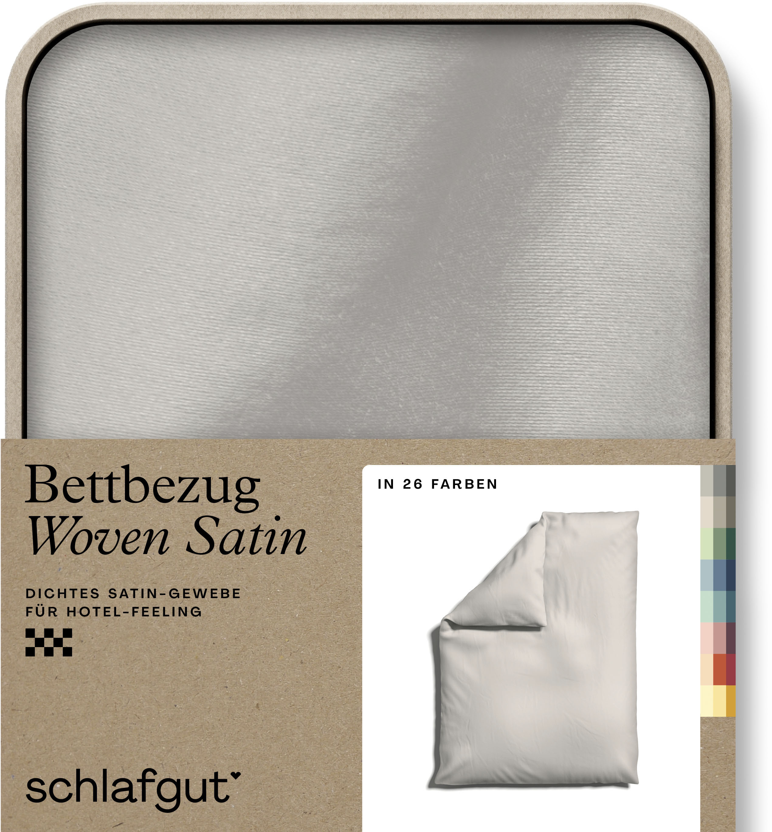 Schlafgut Bettbezug "Premium Woven Satin, 100% Baumwolle, Fadendichte 300TC" besonders dicht gewebt, Mix & Match: passender Kissenbezug erhältlich