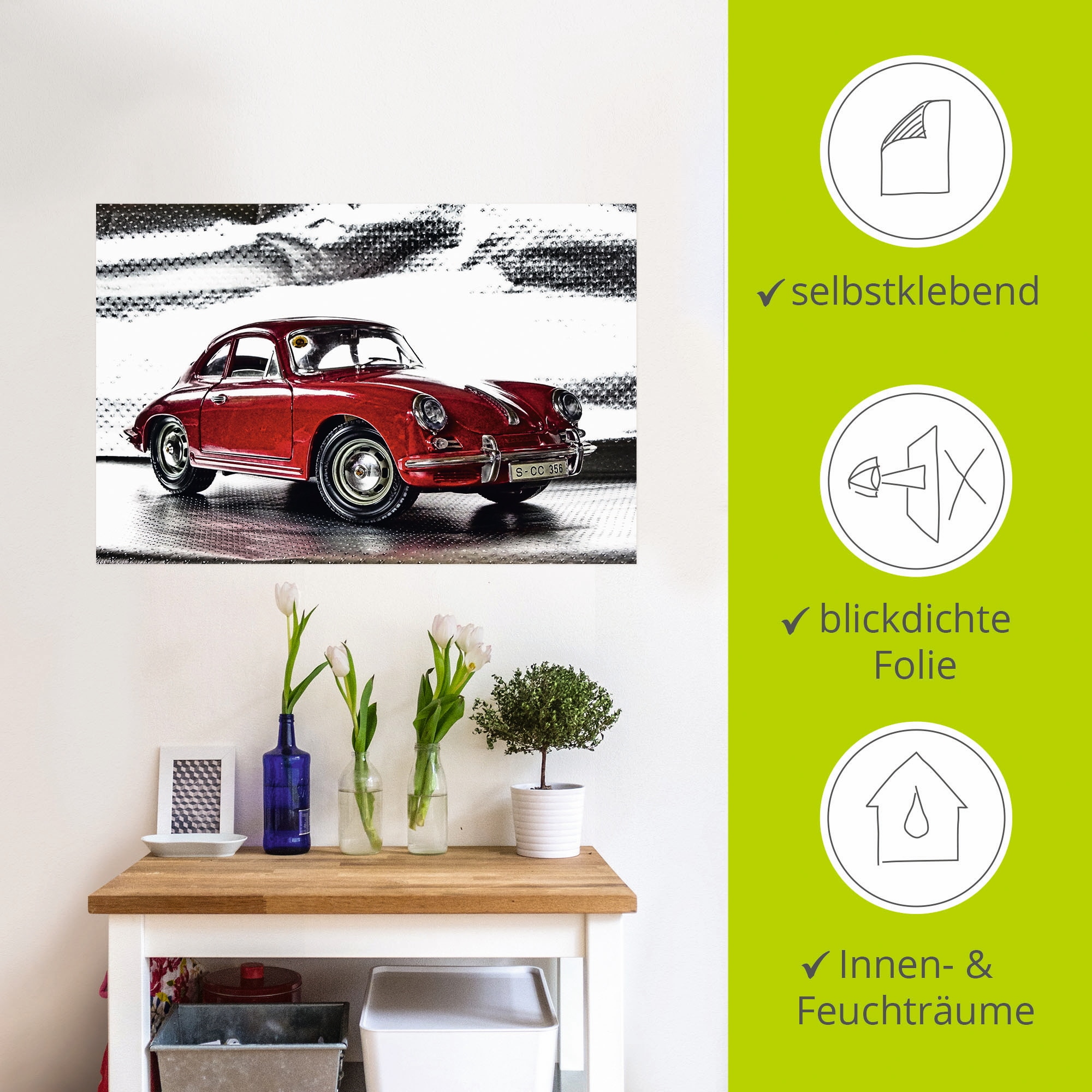 Artland Wandbild »Klassiker - Der Porsche 356«, Auto, (1 St.), als Alubild, Outdoorbild, Leinwandbild, Poster, Wandaufkleber