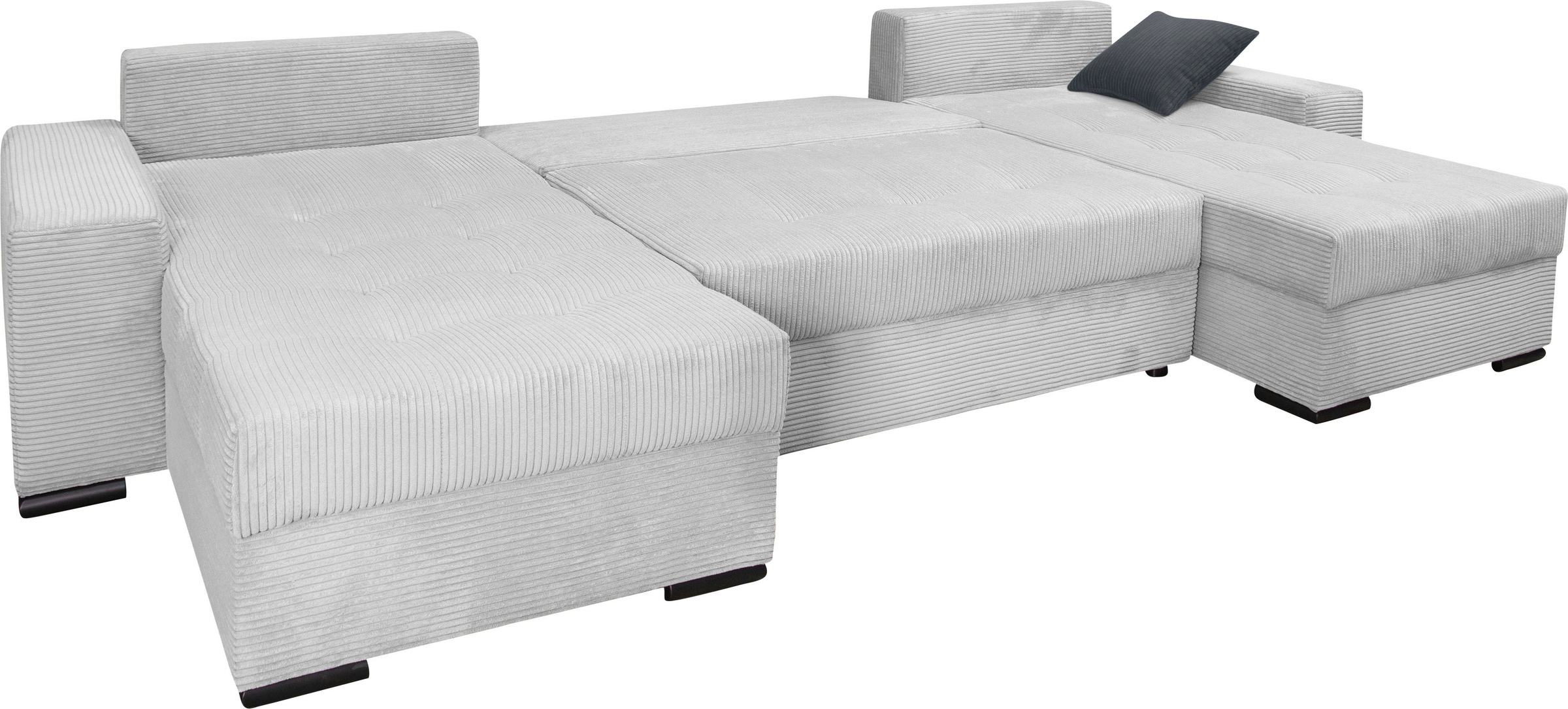 COLLECTION AB Wohnlandschaft »Josy XL U-Form, B: 313 cm in Cord, Cord-Mix« mit Bettfunktion, Bettkasten & 2 Zierkissen, Federkern