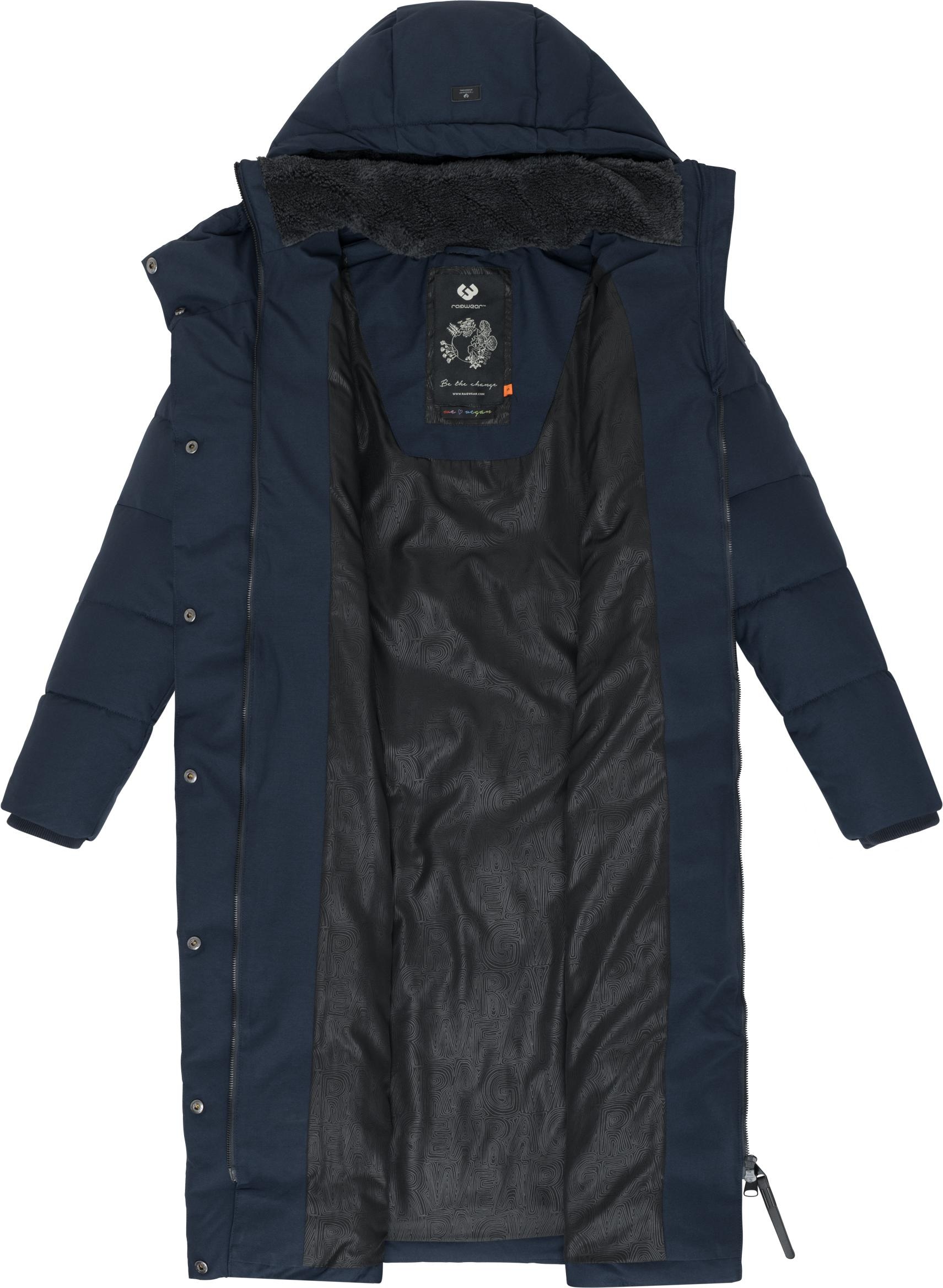 Ragwear Wintermantel »Pavla Long« extralanger Winterparka mit Teddyfutter und Kapuze